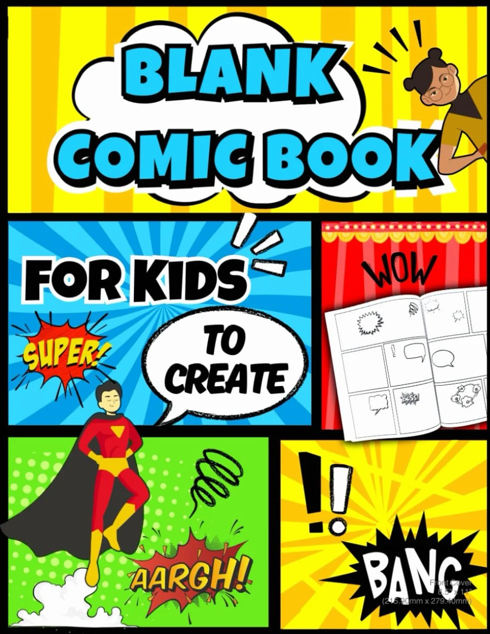 Blank Comic Book 8.5x11 Inches Over 100 Pages with Speech Bubbles