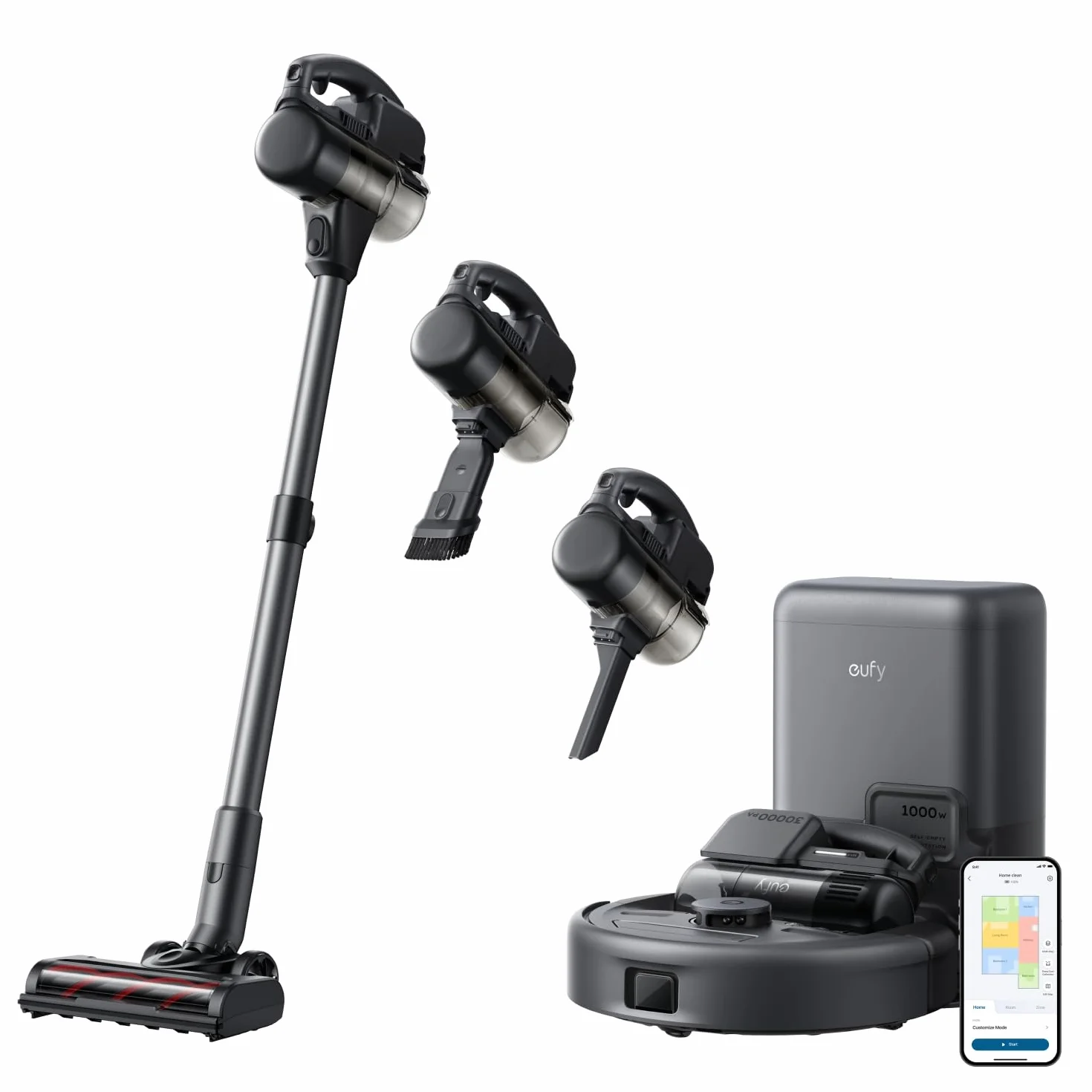 eufy E20 Odkurzacz automatyczny 3 w 1 30 000 Pa pięciostopniowy system filtracji