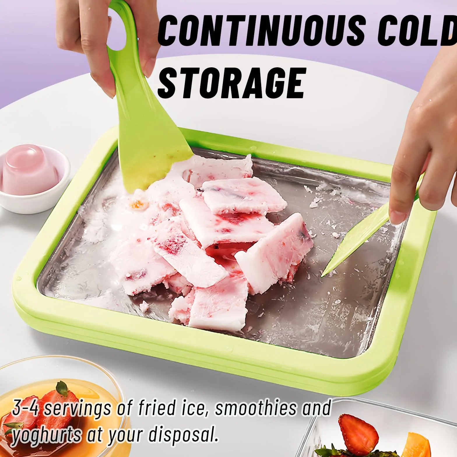 ACTOYS Maszyna do jogurtu lodowego, Ice Roll Plaqueen, DIY Maker dla lody, sorbetów i jogurtów