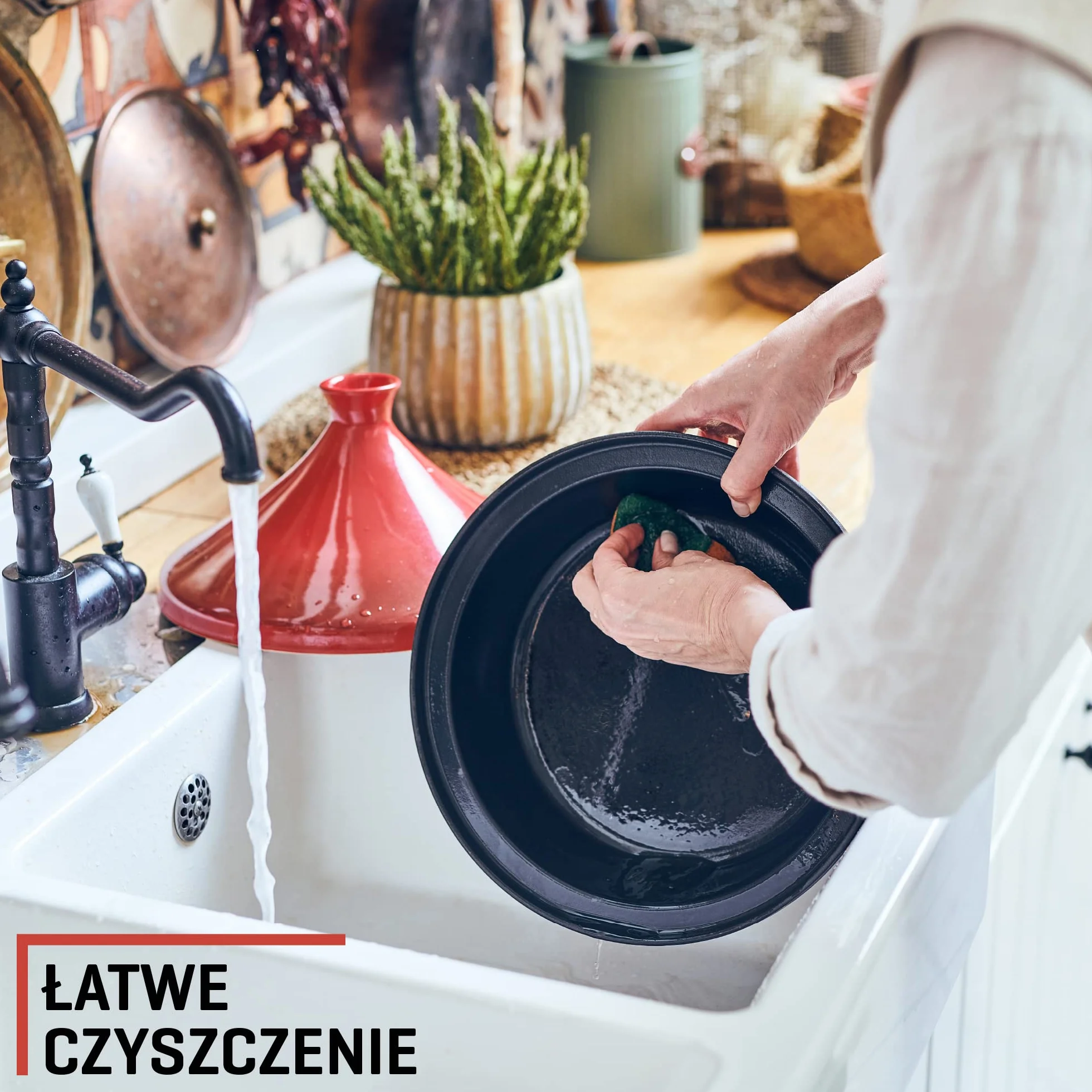 Tadżin Uno Casa – marokański garnek tadżin 3,5 l z emaliowanego żeliwa i pokrywka w kształcie stożka