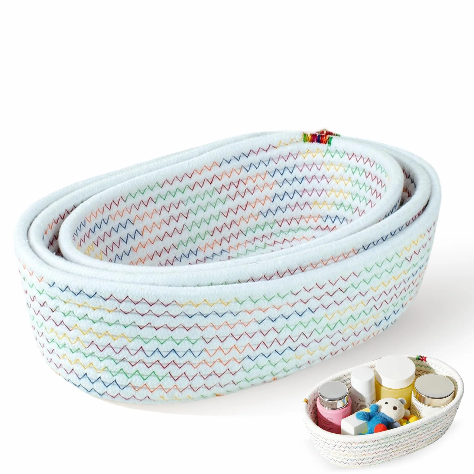 Pleciony kosz do przechowywania 3 sztuki 23/26/30 cm dekoracja