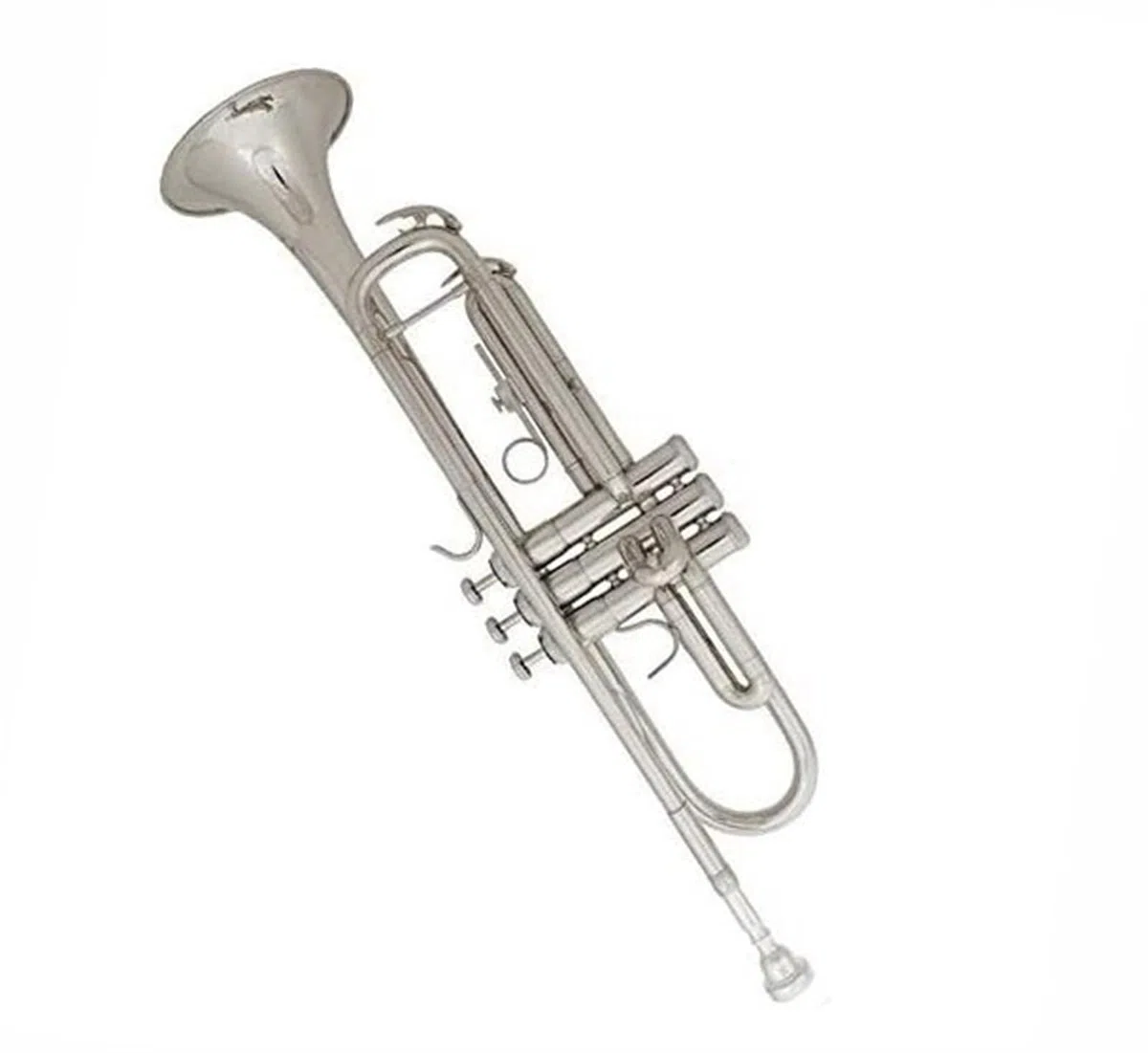 Standard Trąbka Trąbka Bb B Flat Mosiądz Złoty Malowany Wykwintny Wytrzymały Instrument Muzyczny Rękawiczki Pasek Etui(Silver)