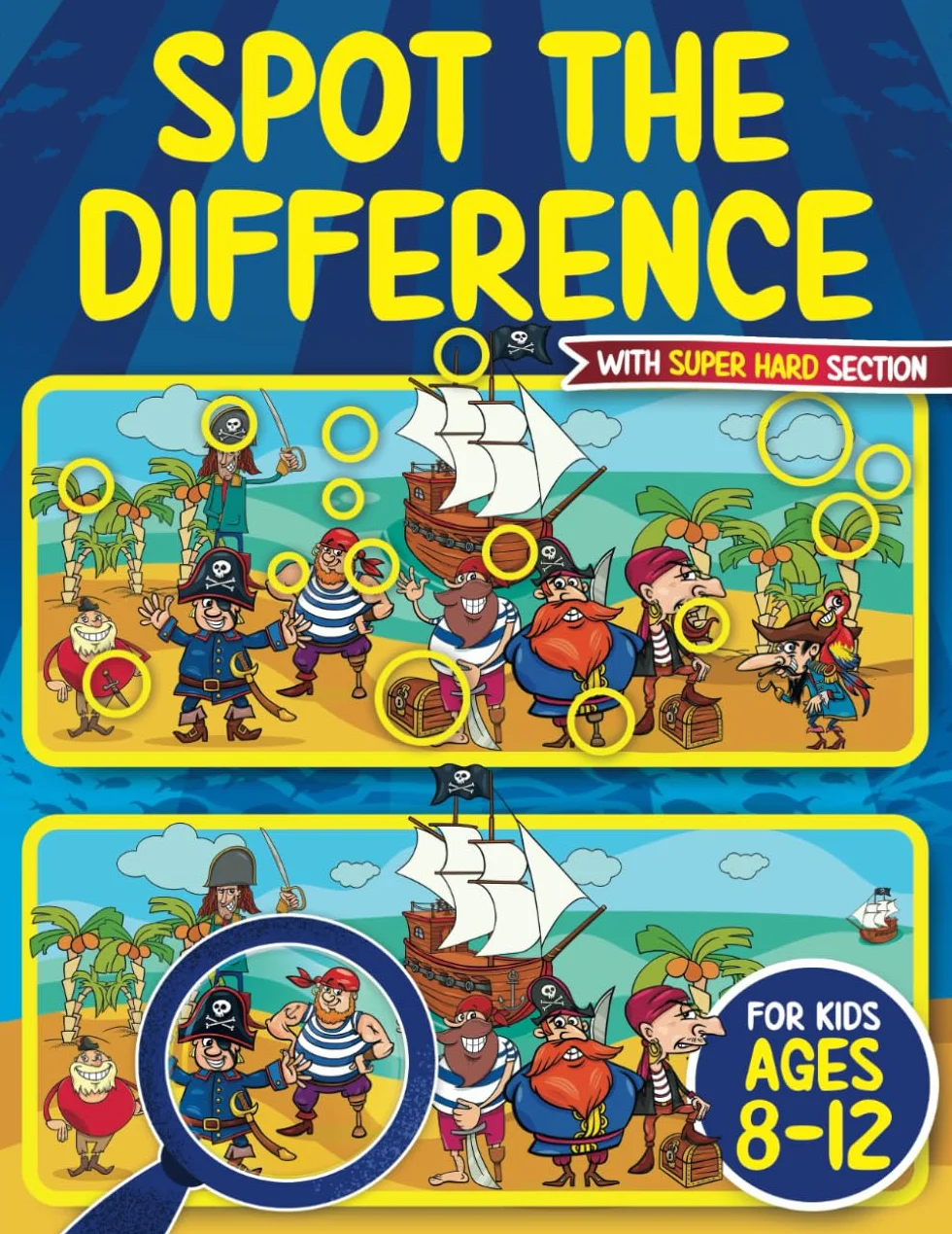 Spot the Difference Book for Kids ages 8-12: Seek and Find Hidden Picture Activity Book for 8, 9, 10, 11 and 12 Year Old Children | Includes SUPER HARD Bonus Section
