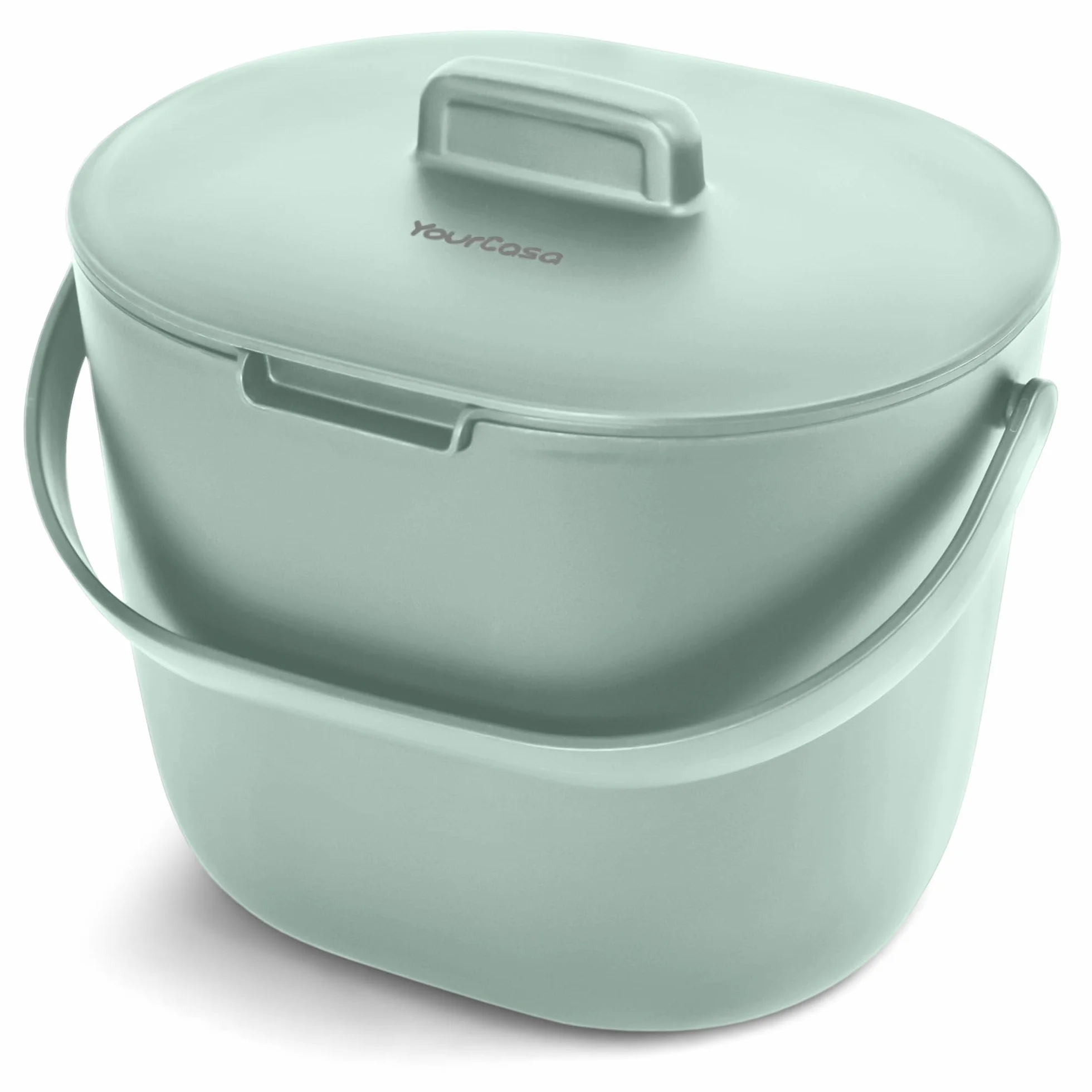 YourCasa Organiczny kosz na śmieci kuchenny 3,6 l do zmywarki odporny na zapachy z sitkiem i ergonomicznym uchwytem