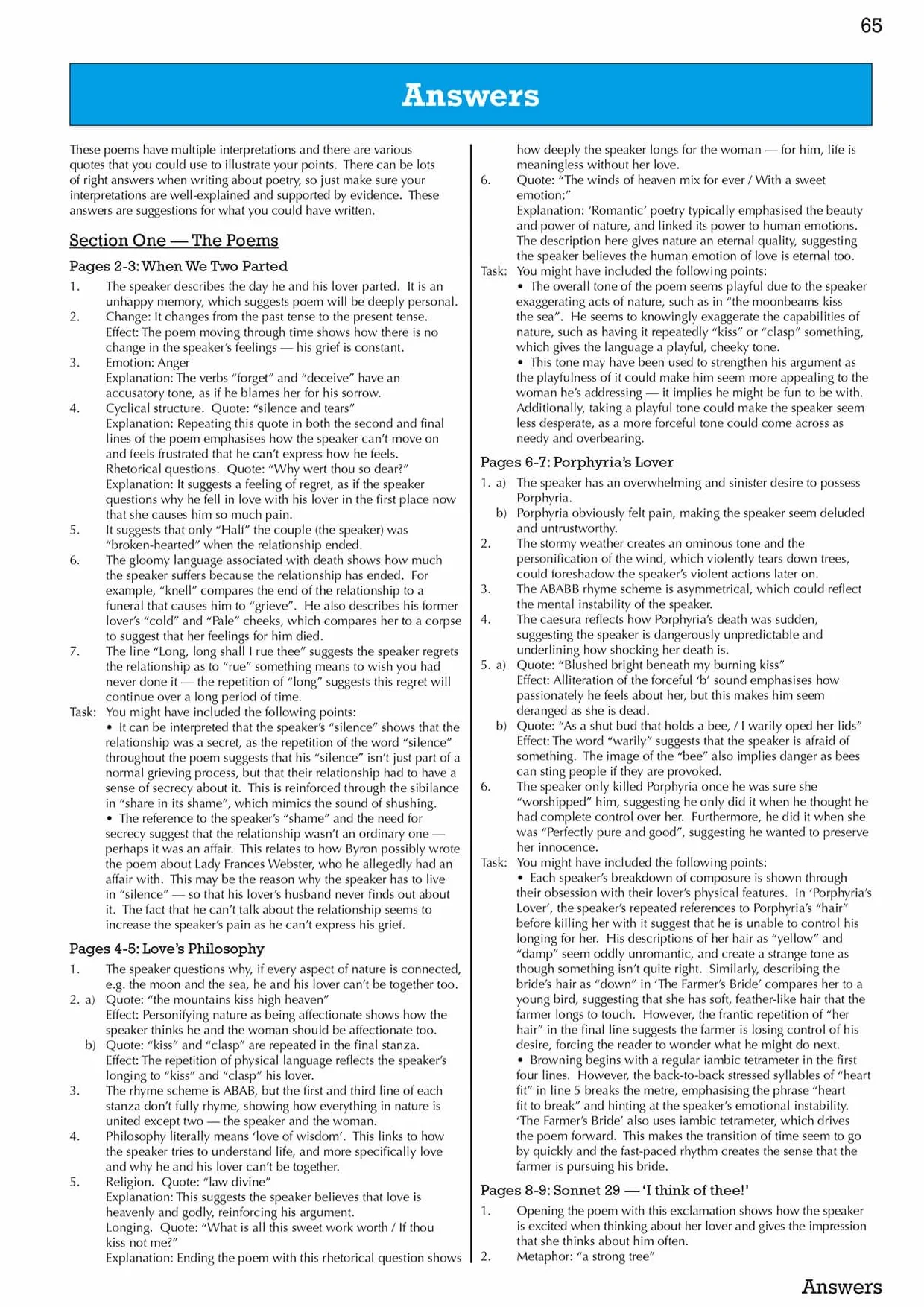 GCSE English Literature AQA Poetry Workbook: Love & Relationships Anthology (includes Answers)