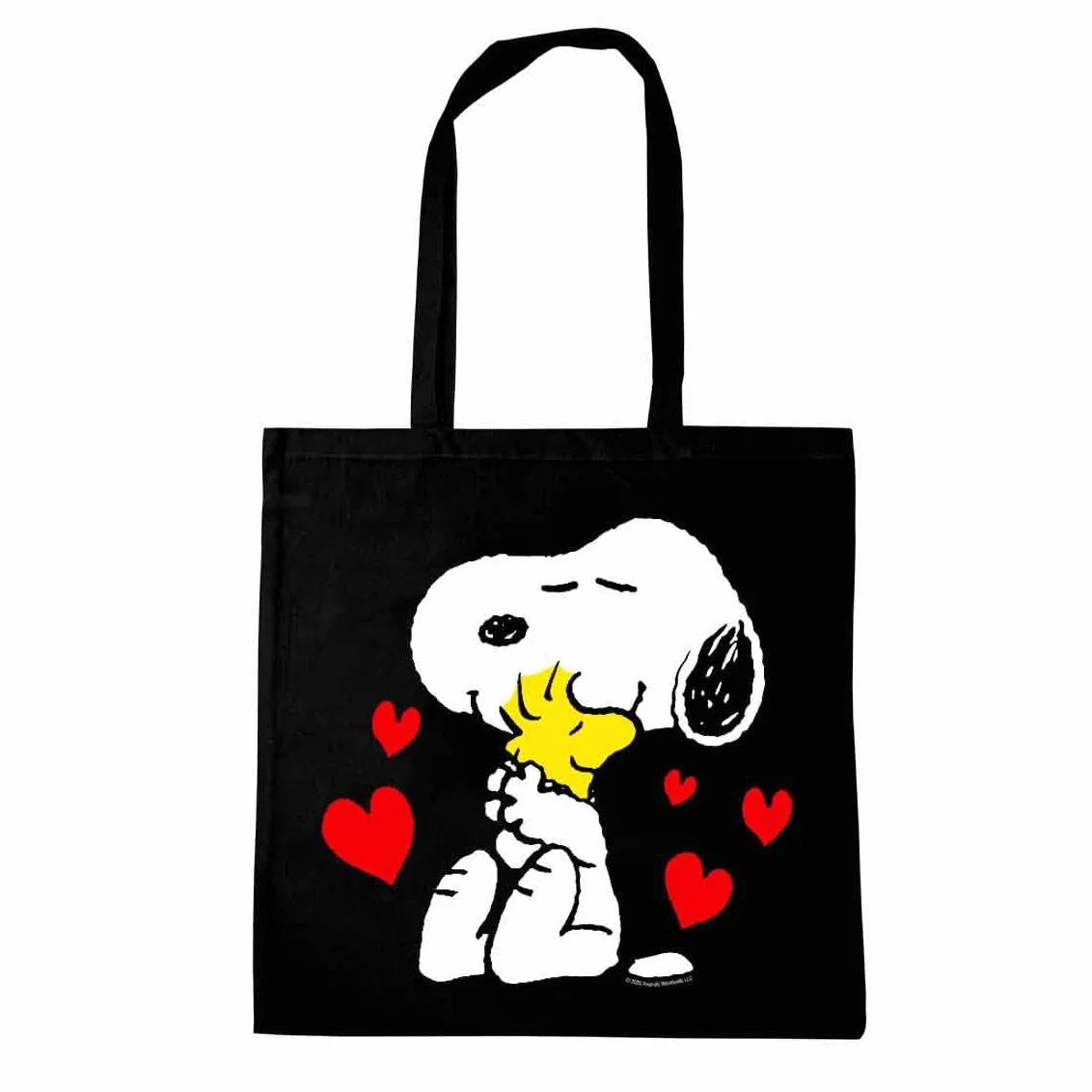 Logoshirt® Peanuts I Snoopy & Woodstock I Best Friends I Torba bawełniana na zakupy I Ekologiczna I Worek jutowy I Z motywem I Długie uchwyty I Öko-Tex® I Czarna I Licencjonowany design