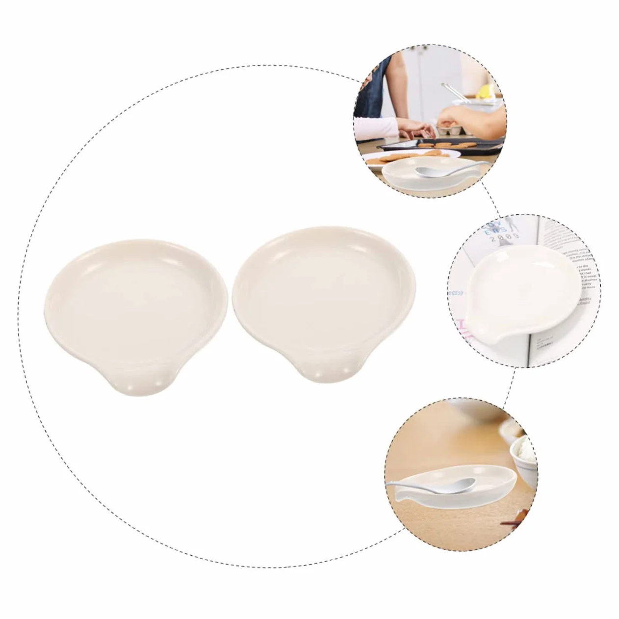 MAGICLULU 2 Szt Ceramiczny Stojak Na Łyżkę Zestaw Podstawek Pod Łyżkę