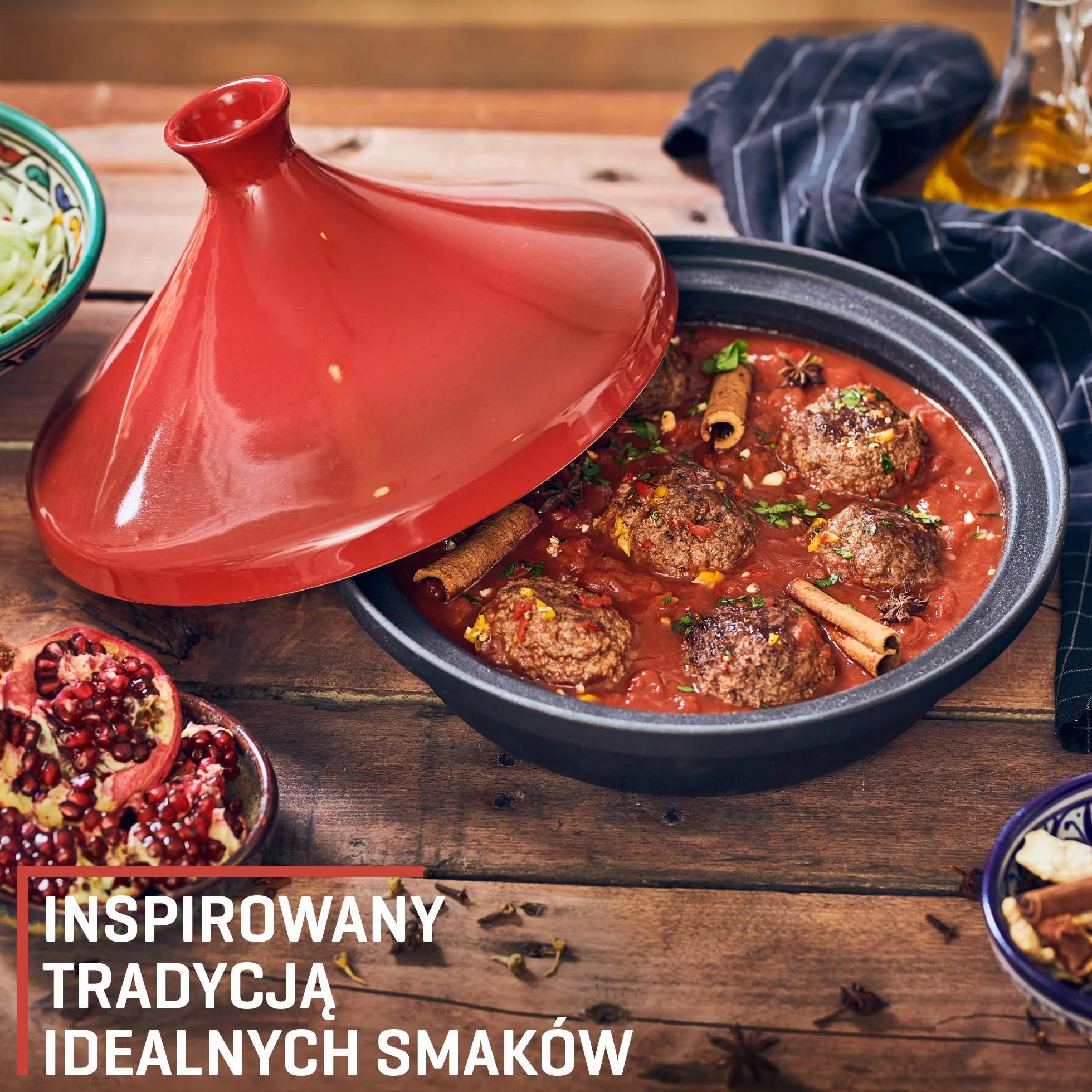 Tadżin Uno Casa – marokański garnek tadżin 3,5 l z emaliowanego żeliwa i pokrywka w kształcie stożka