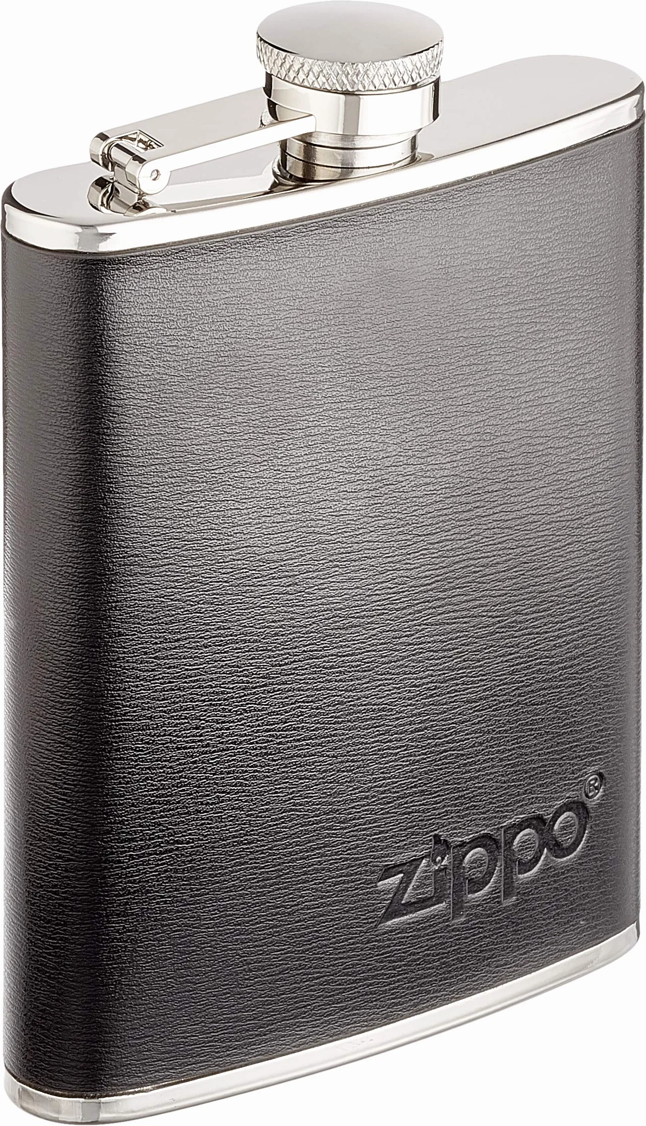 Zippo Piersiówka ze Stali Nierdzewnej, Owinięta Skórą, Srebrna, 177 ml, Mokka, optymalna na Wędrówki Czy do Aktywności na Świeżym Powietrzu