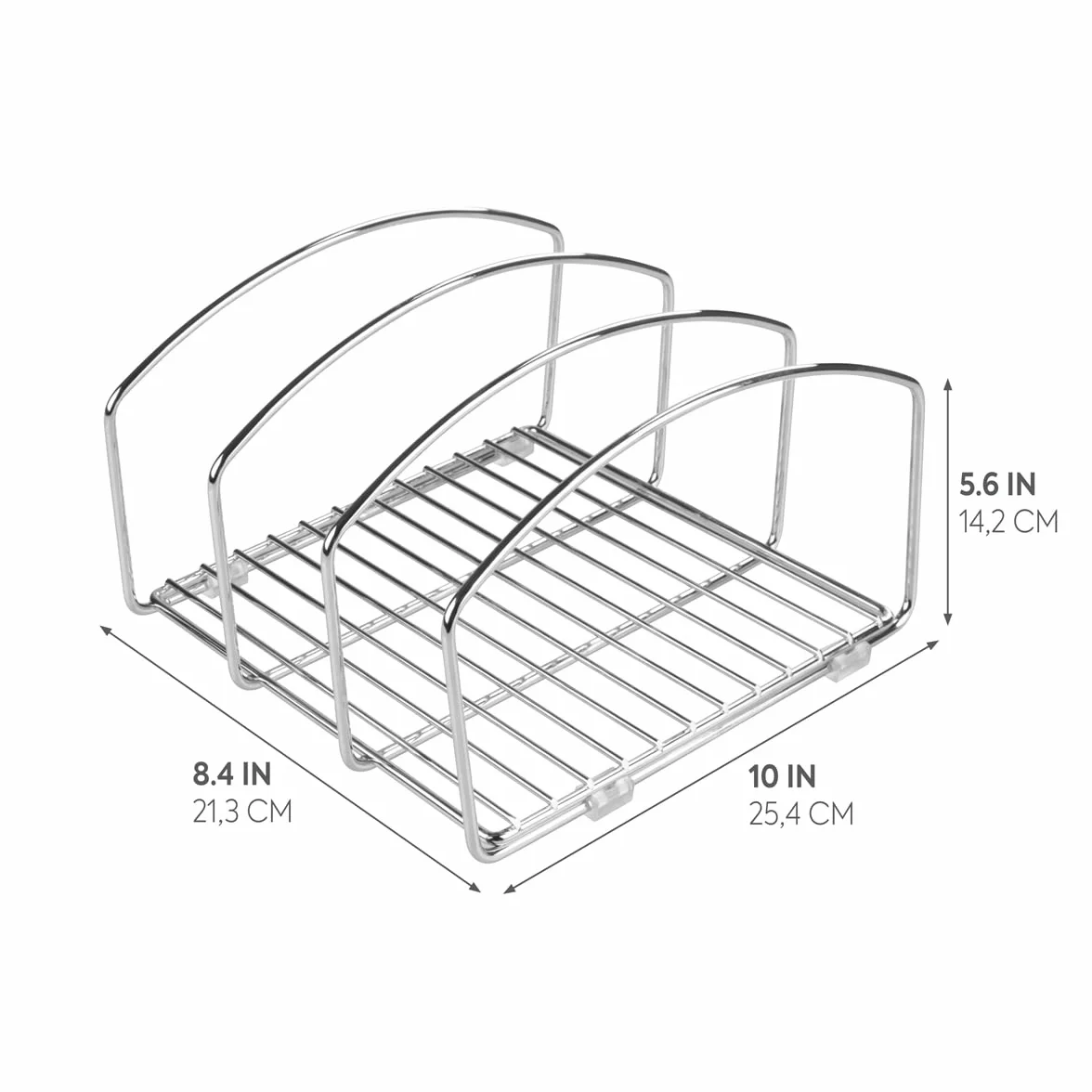iDesign Classico organizer do naczyń kuchennych chrom stal chromowana 21,3 x 25,2 x 14,1 cm