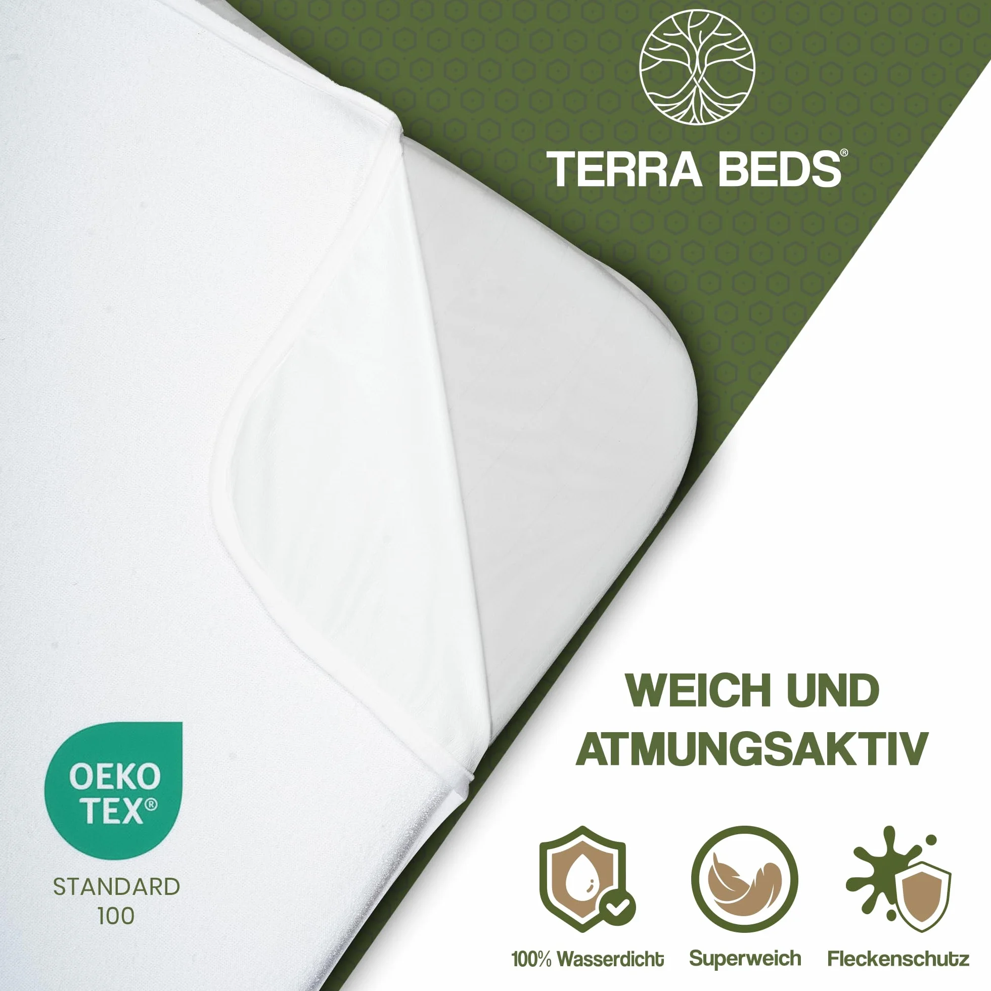Terra Beds Ochraniacz na materac 90x200 cm wodoodporny bawełniany Oeko-Tex