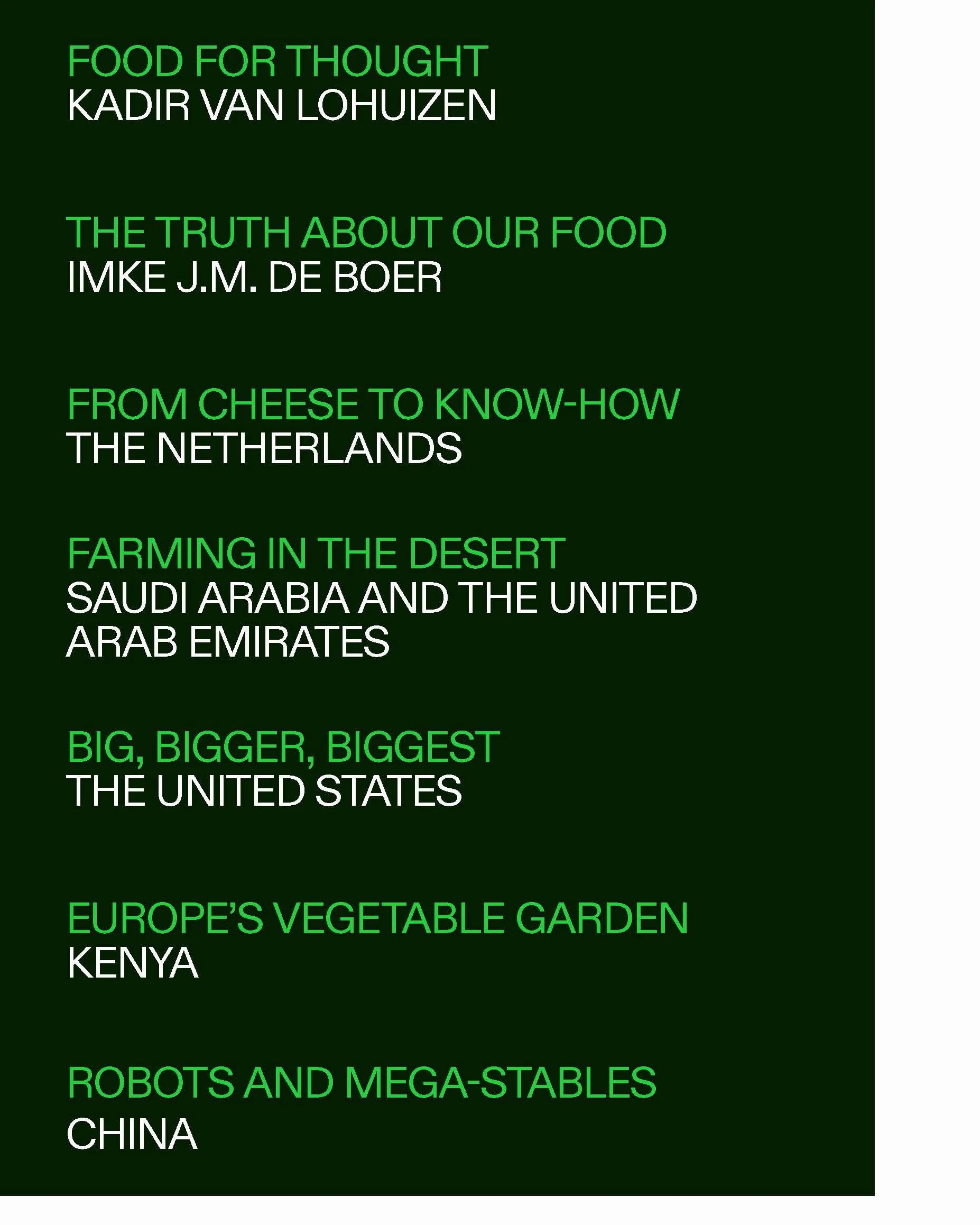 Kadir van Lohuizen Food for Thought /anglais