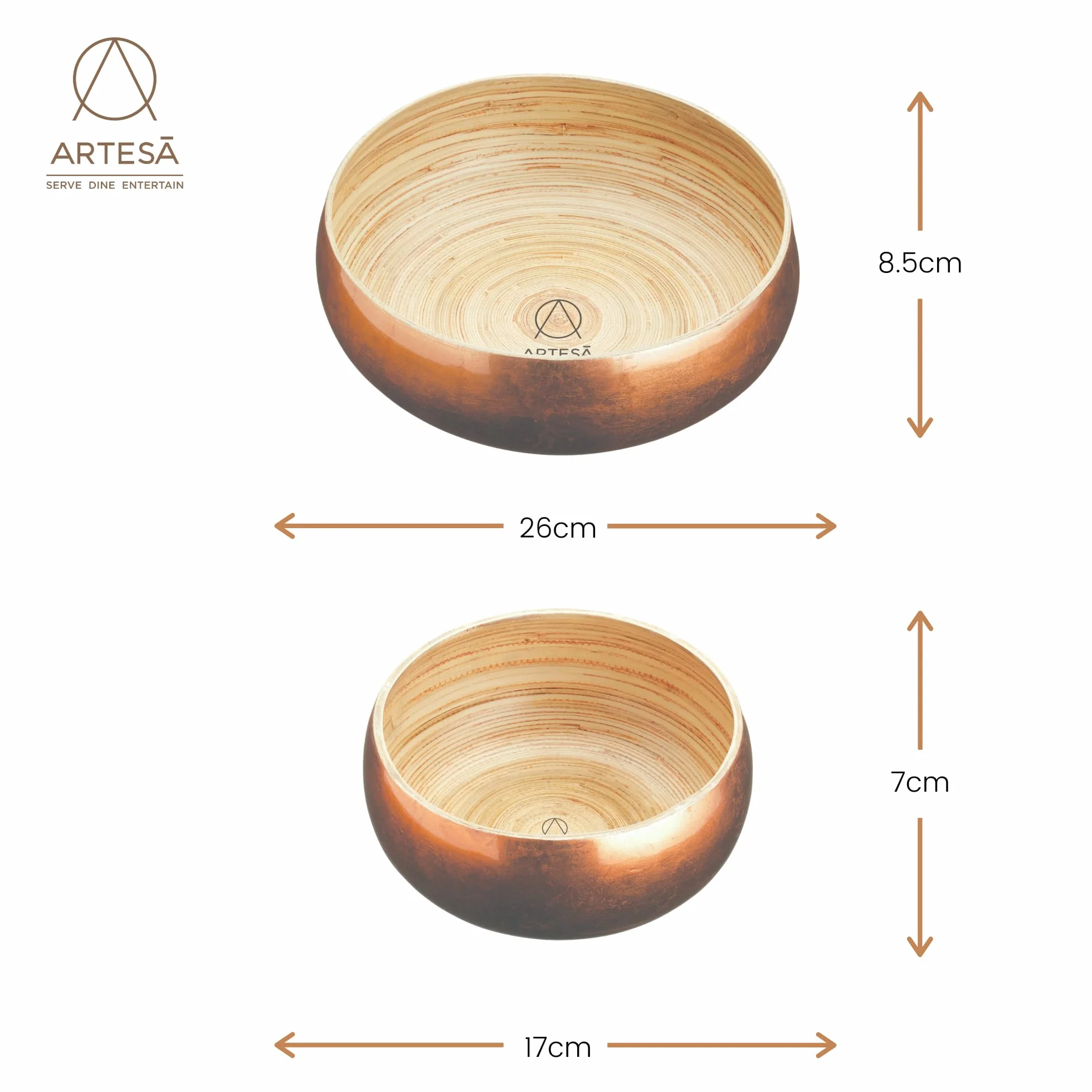 Artesà Bambusowa miska do serwowania sałatek 17 cm