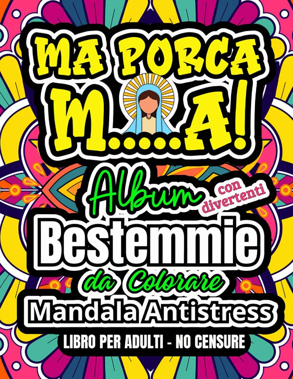 BESTEMMIE DA COLORARE 50 Divertenti Creative Imprecazioni Mandala Antistress per Adulti Idea Regalo