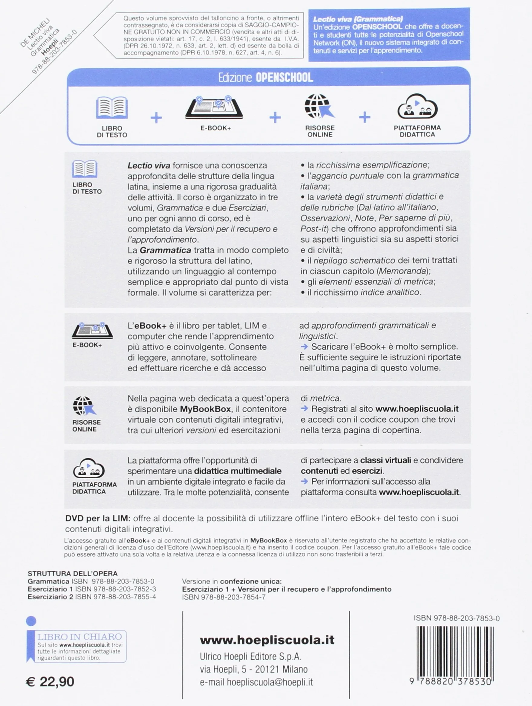 Lectio viva. Grammatica. Corso di latino. Per i Licei. Con e-book. Con espansione online
