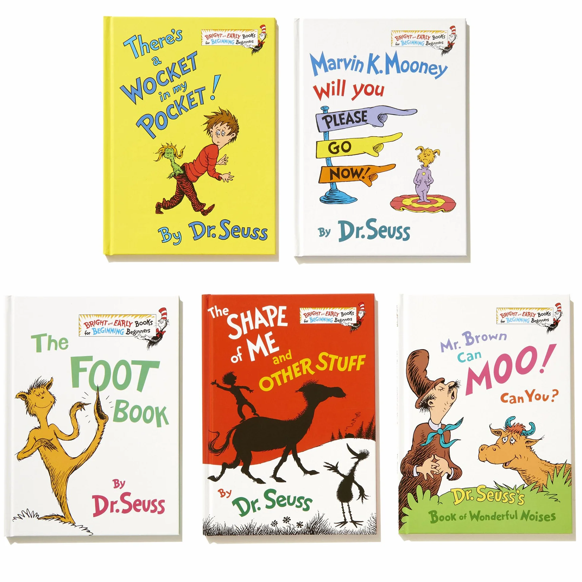 Dr. Seuss Bright & Early Book Boxed Set Collection: The Foot Book; Marvin K. Mooney Will You Please Go Now!; Mr. Brown Can Moo! Can You?, The Shape of ... Other Stuff; There's a Wocket in My Pocket!
