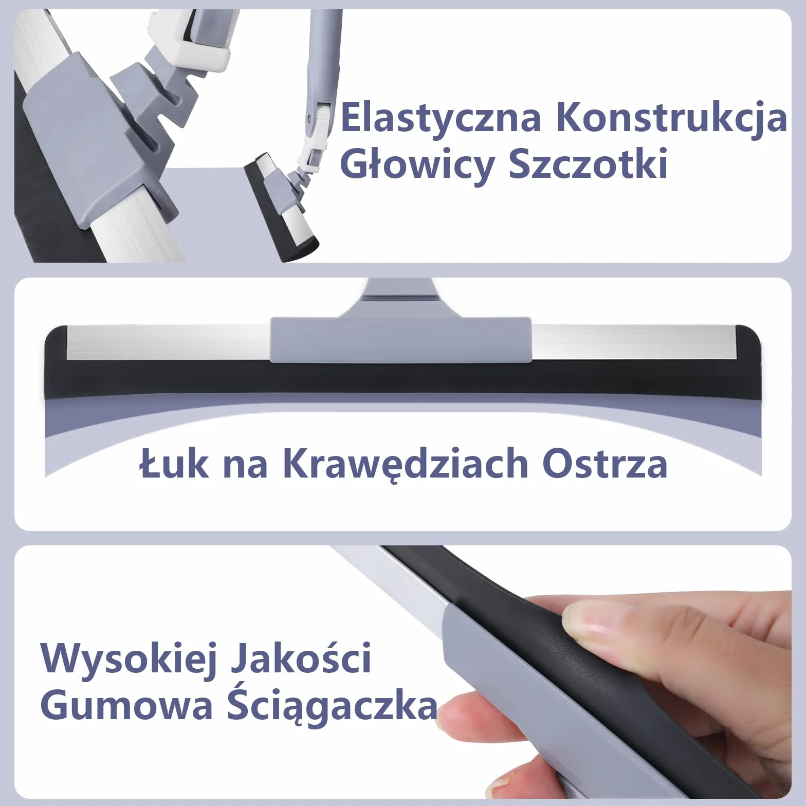 Ściągaczka Podłogowa 120cm Gumowa Miotła do Czyszczenia na Mokro i Sucho