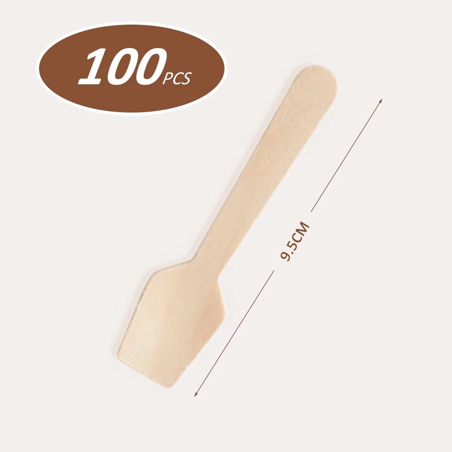 100 szt. drewnianych łyżeczek, mini łyżka, deserowe i do lodów, biodegradowalne, ekologiczne