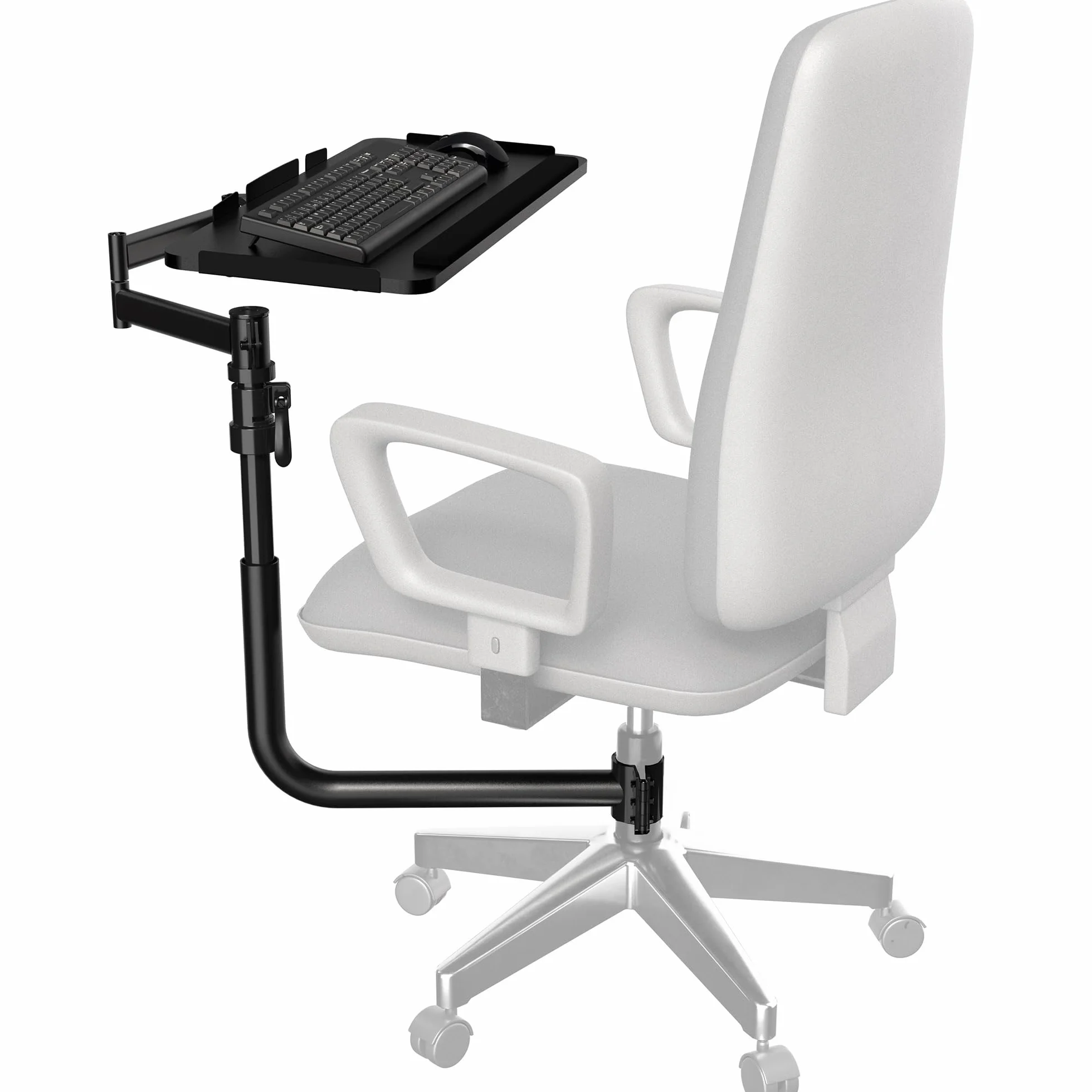 VIVO Krzesło biurowe montowane 26 x 12 cali Keyboard and Mouse Tray, Ergonomic Tilt, Full Motion 360 stopni, czarna, MOUNT-KB18CP