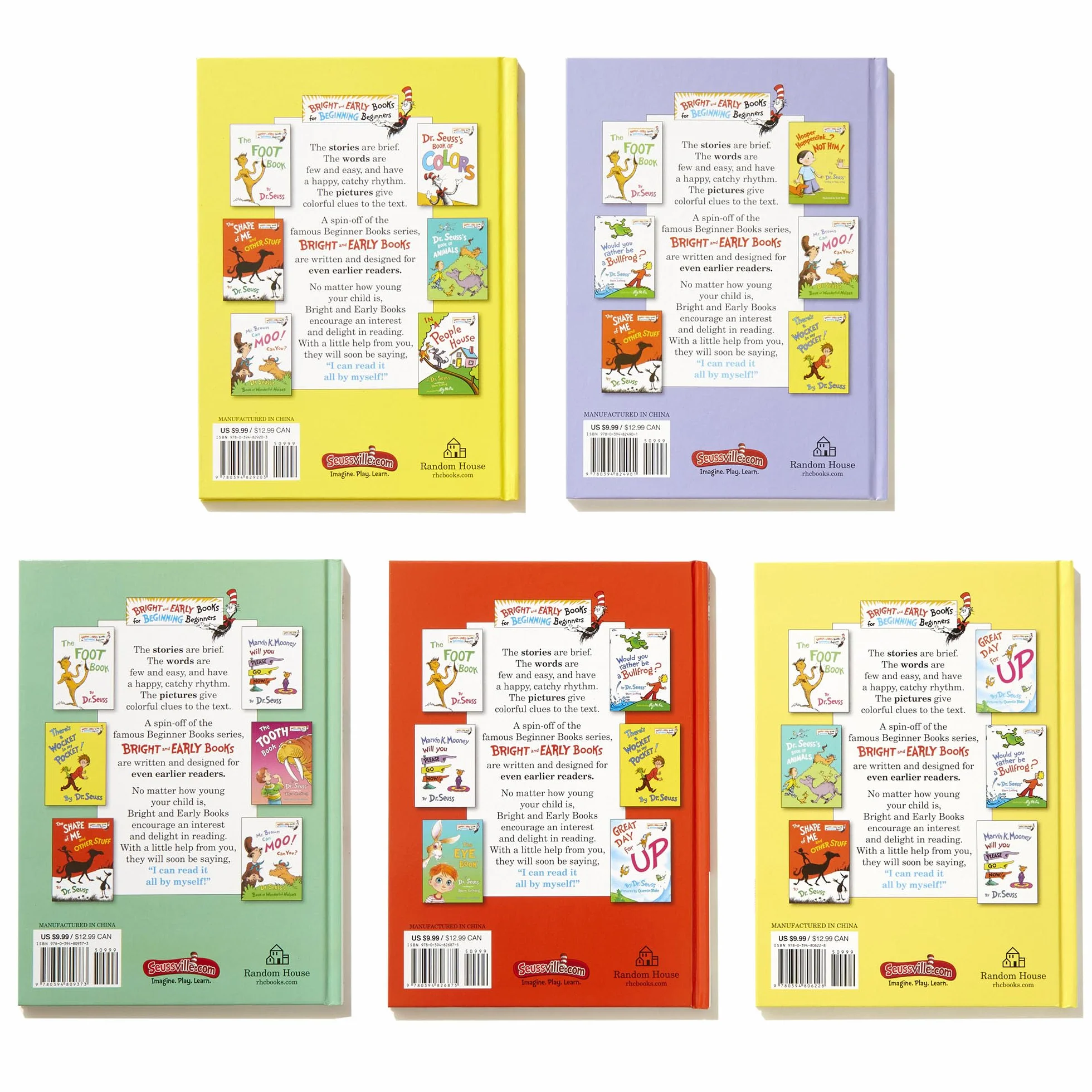 Dr. Seuss Bright & Early Book Boxed Set Collection: The Foot Book; Marvin K. Mooney Will You Please Go Now!; Mr. Brown Can Moo! Can You?, The Shape of ... Other Stuff; There's a Wocket in My Pocket!