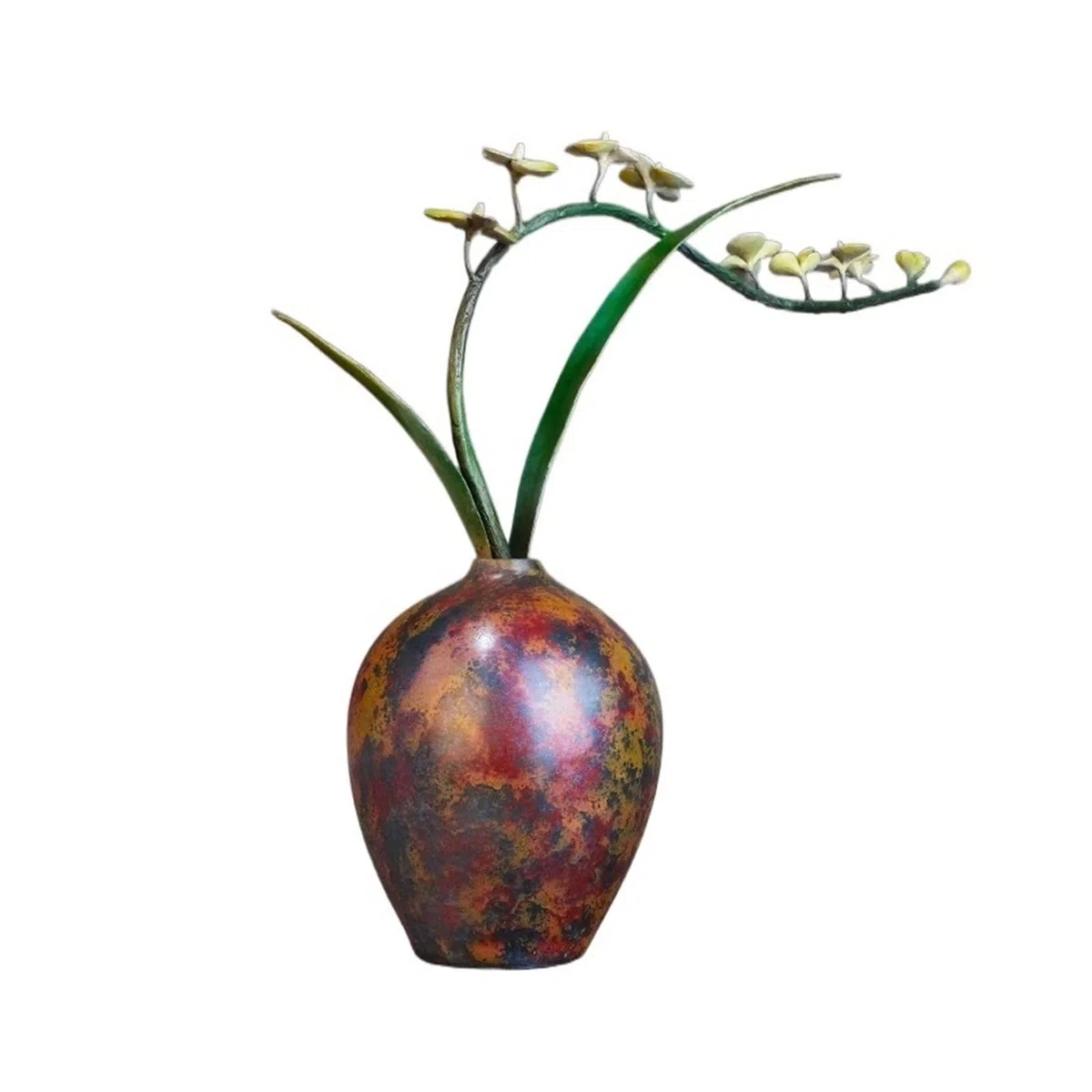 Dekoracje na biurko Orchidea miedziana ozdoba przedpokoju wazon TV do salonu szafka dekoracje na biurko biurowe Akcesoria do biurka domowego