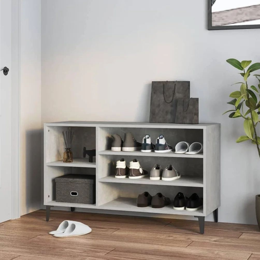 Szafka na buty, beton, szary, 102 x 36 x 60 cm, drewno inżynieryjne