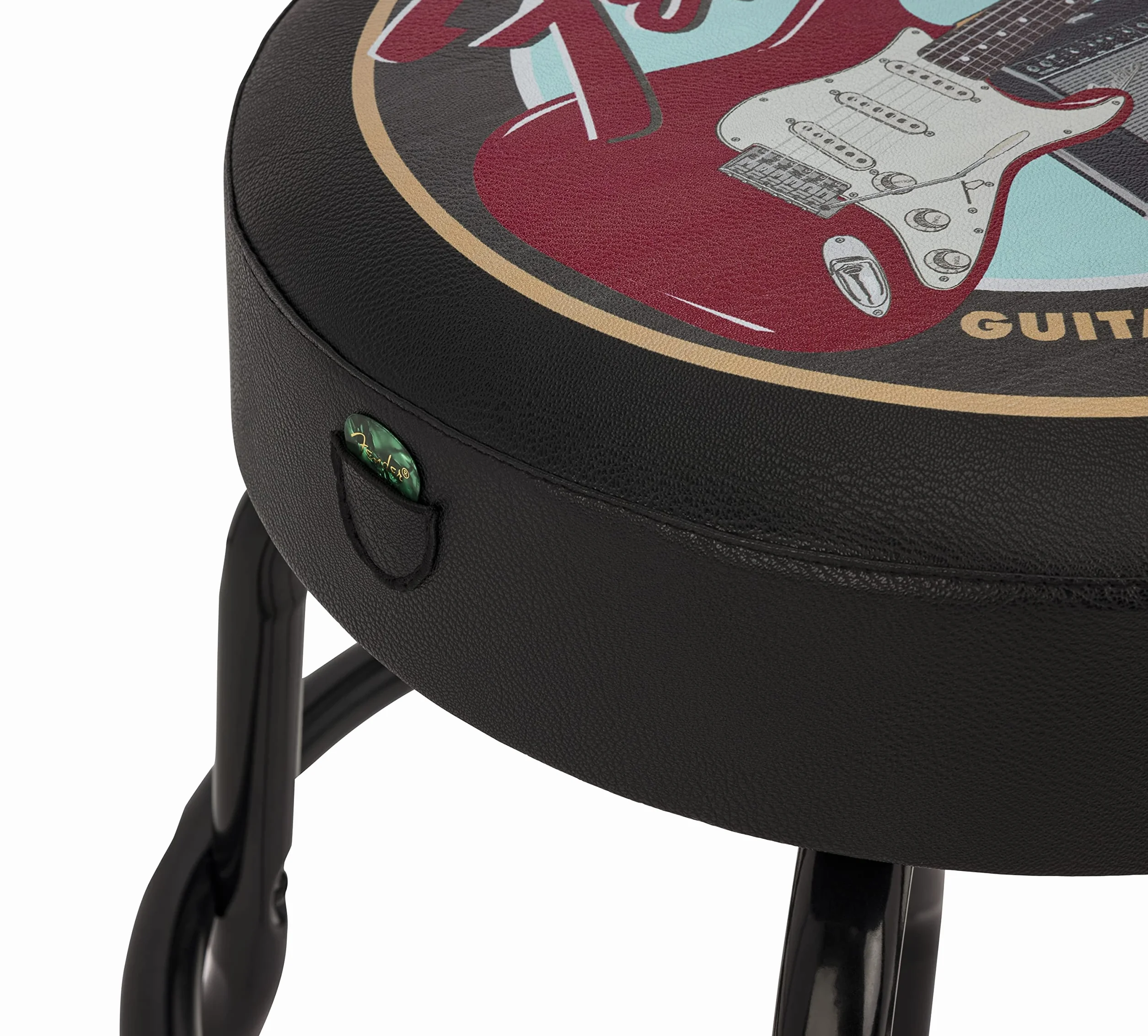 Fender® Stołek barowy do gitar i wzmacniaczy, czarny/czarny, 61 cm