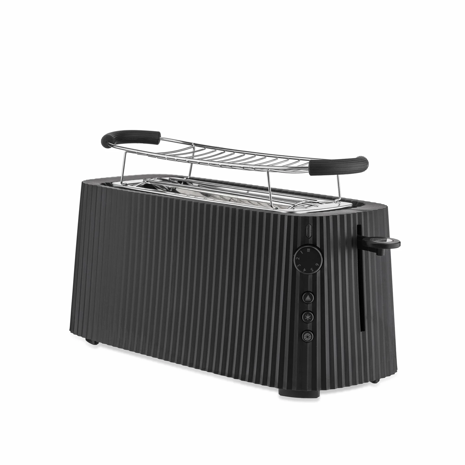 Alessi Plissé MDL15 B długi toster z podwójną komorą 1700 W czarny