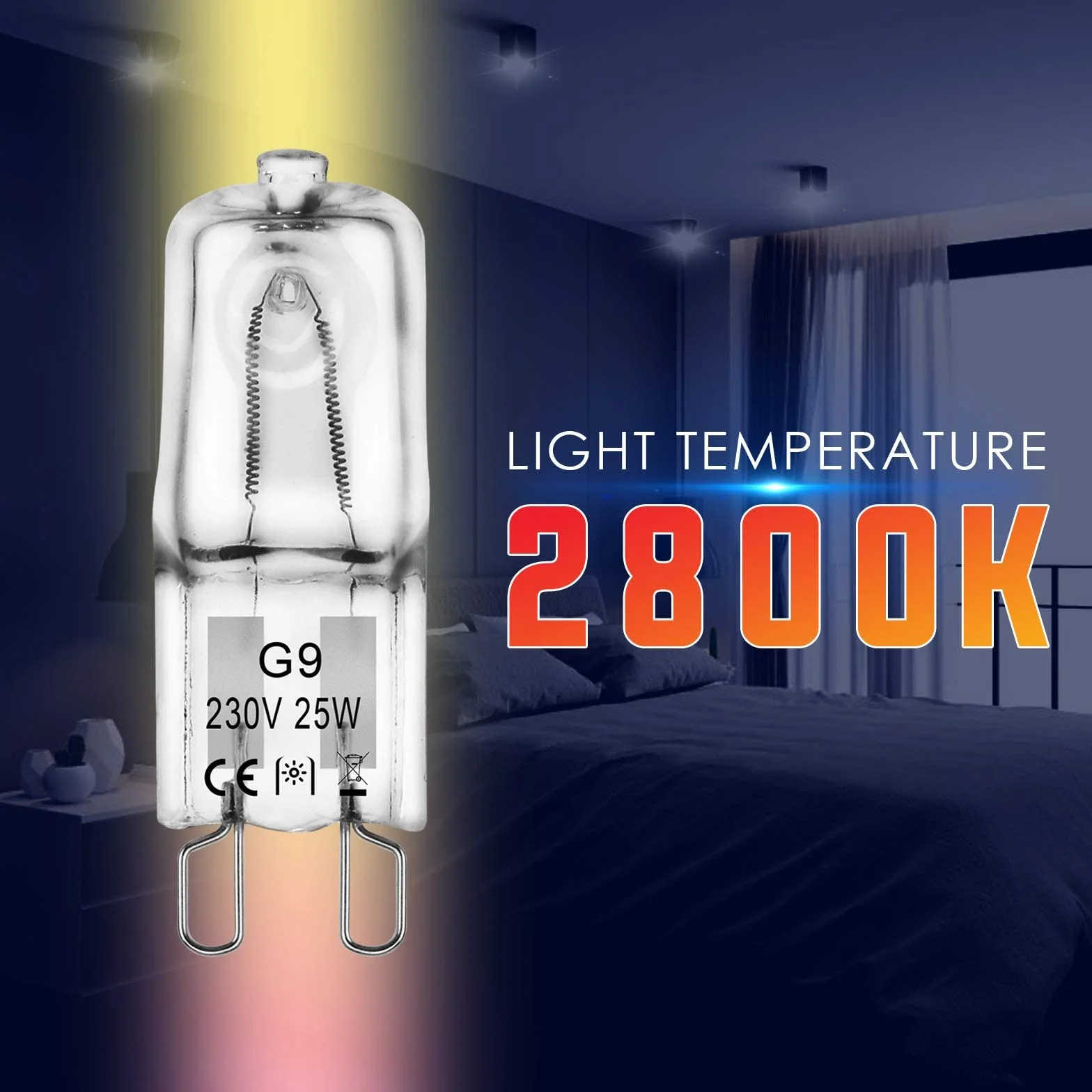 BROTOU G9 żarówka do piekarnika 25W 300 stopni, żarówka halogenowa 230V 2800K ściemniana G9 halogen do piekarnika mikrofalówki lamp stołowych żarówki, 4 sztuki