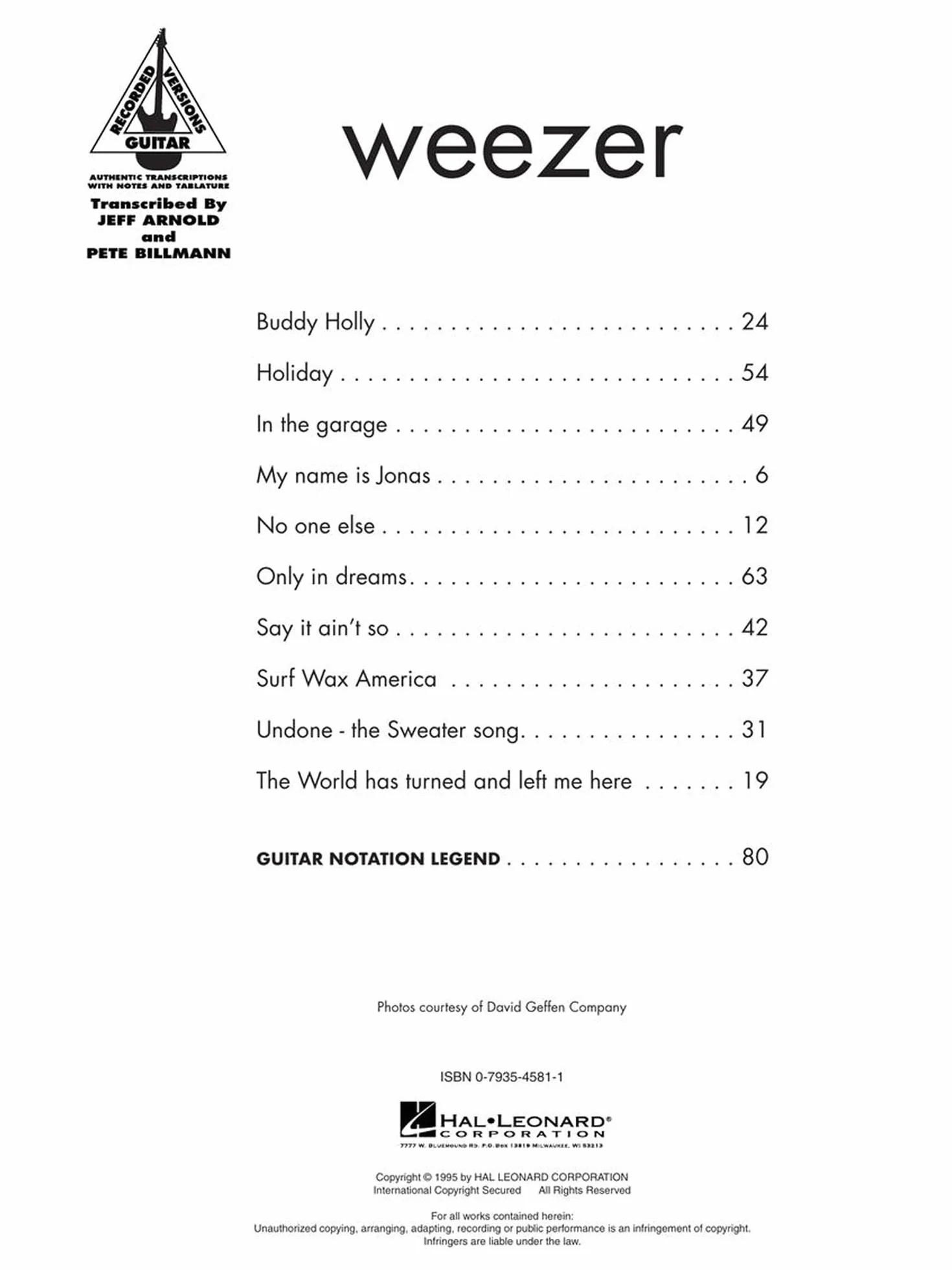 Weezer (the blue album) guitare