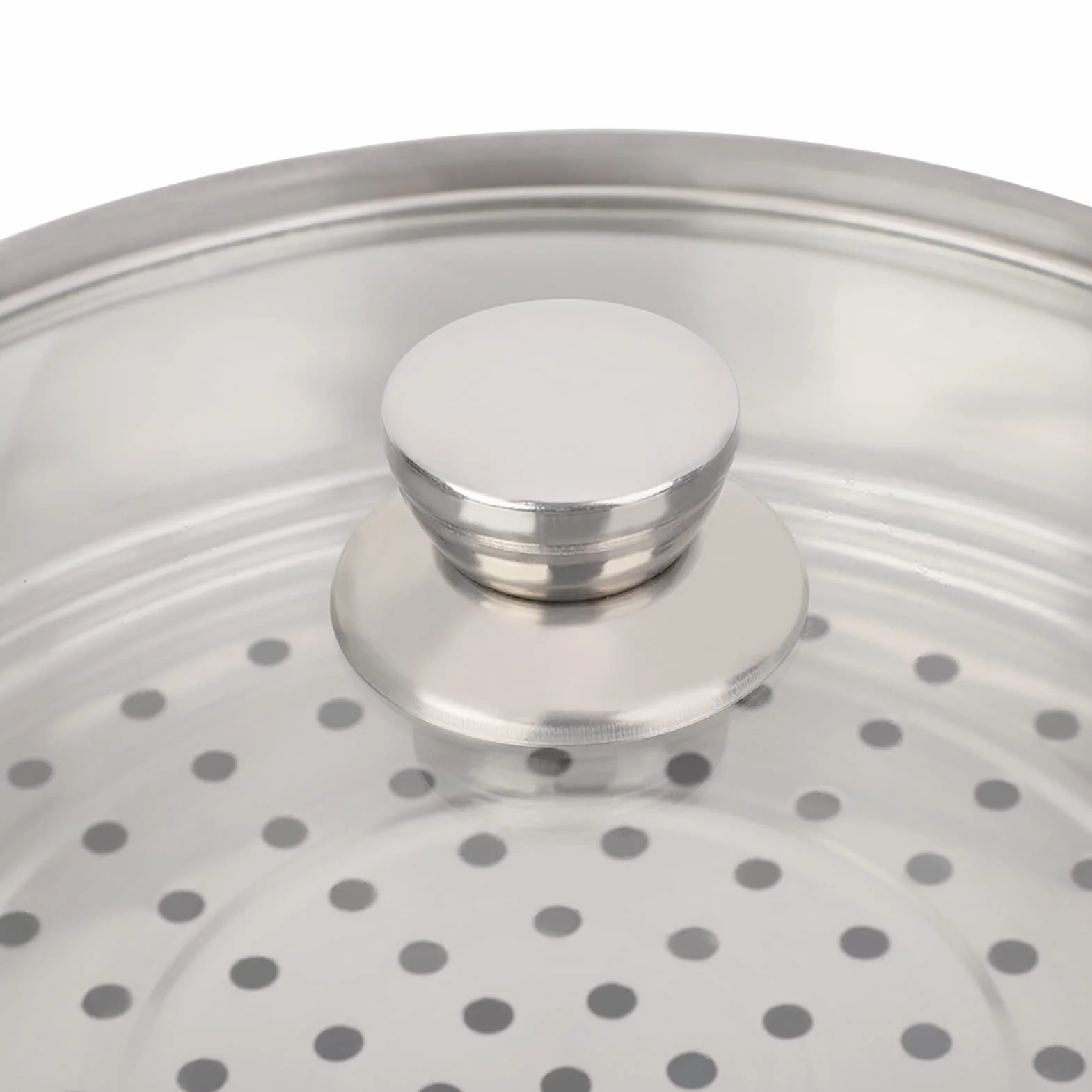 Zestaw do Gotowania na Parze, Naczynia ze Stali Nierdzewnej 27 Cm / 11 Cali 2-warstwowy Garnek do Gotowania na Parze Kuchenka Podwójny Kocioł do Zupy Garnek do Gotowania na Parze Porowaty Design Mięso