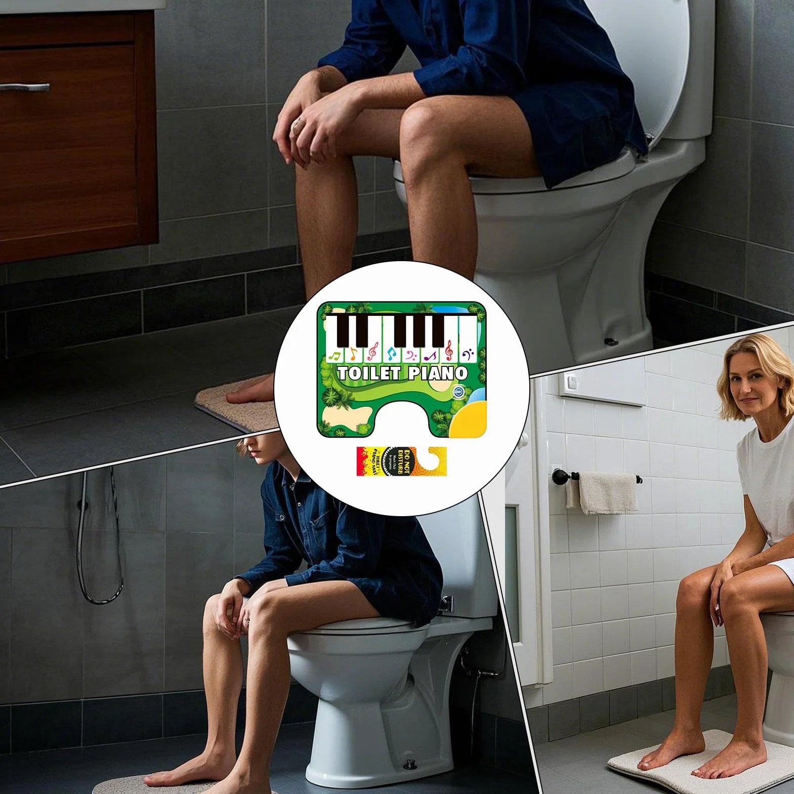 Musical Potty Mat, Piano Sound Rug, Interactive Carpet for Bathroom, 23.62x18.9 Inches, Cloth, PVC