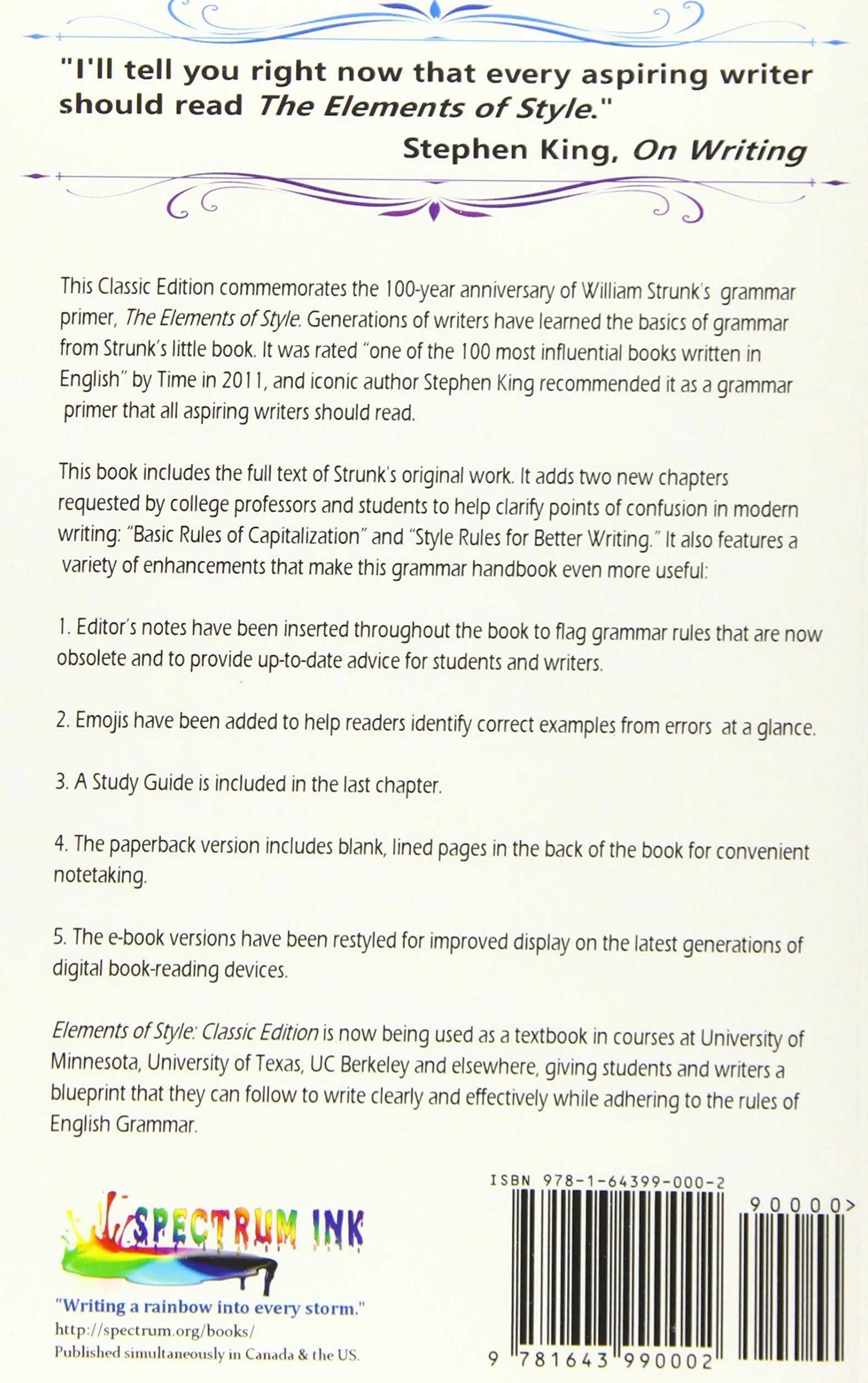 The Elements of Style: Classic Edition (2018): With Editor's Notes, New Chapters & Study Guide