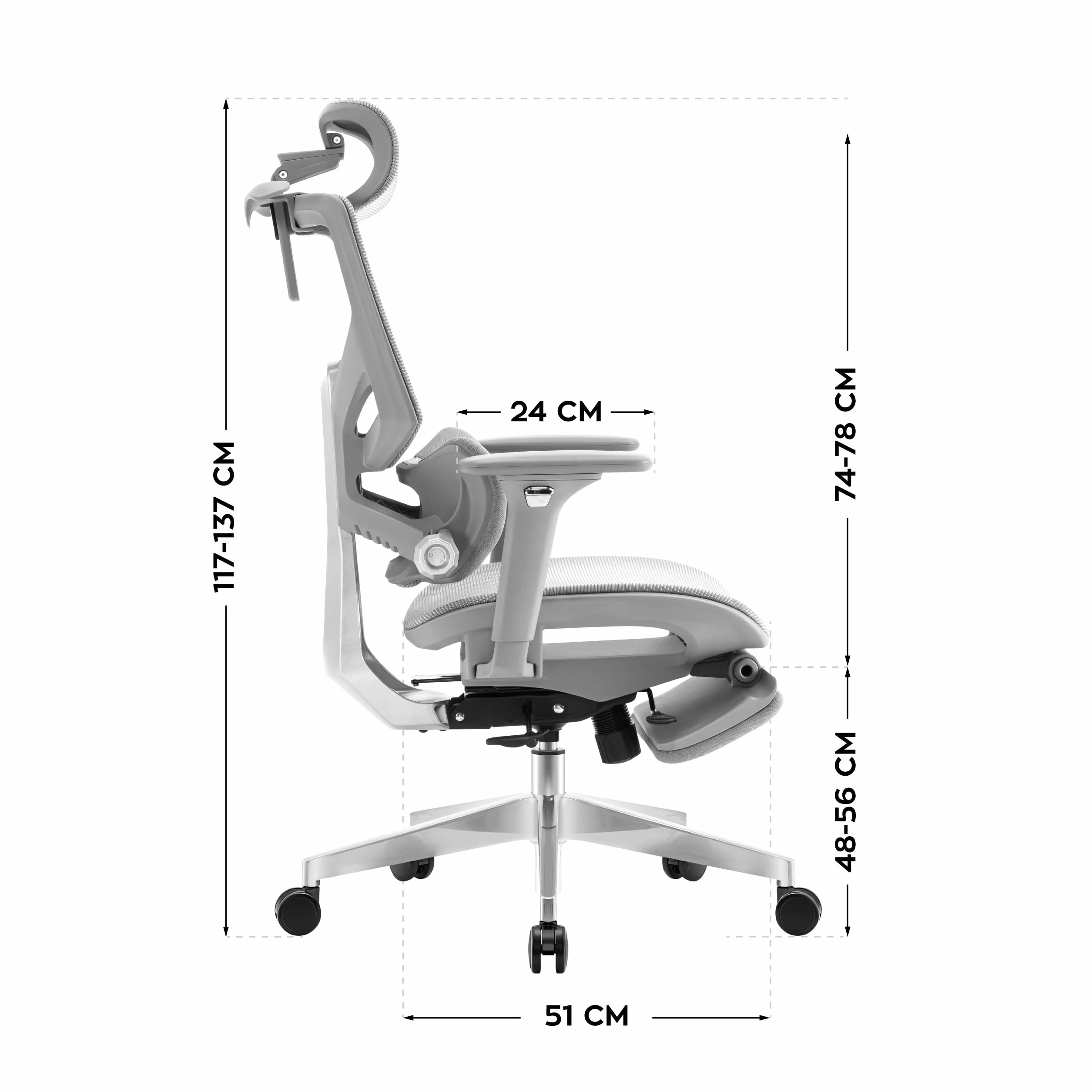 MARK ADLER Expert 8.7 Ergonomiczne krzesło biurowe z podłokietnikami 4D, zagłówkiem i podparciem lędźwiowym, 150 kg