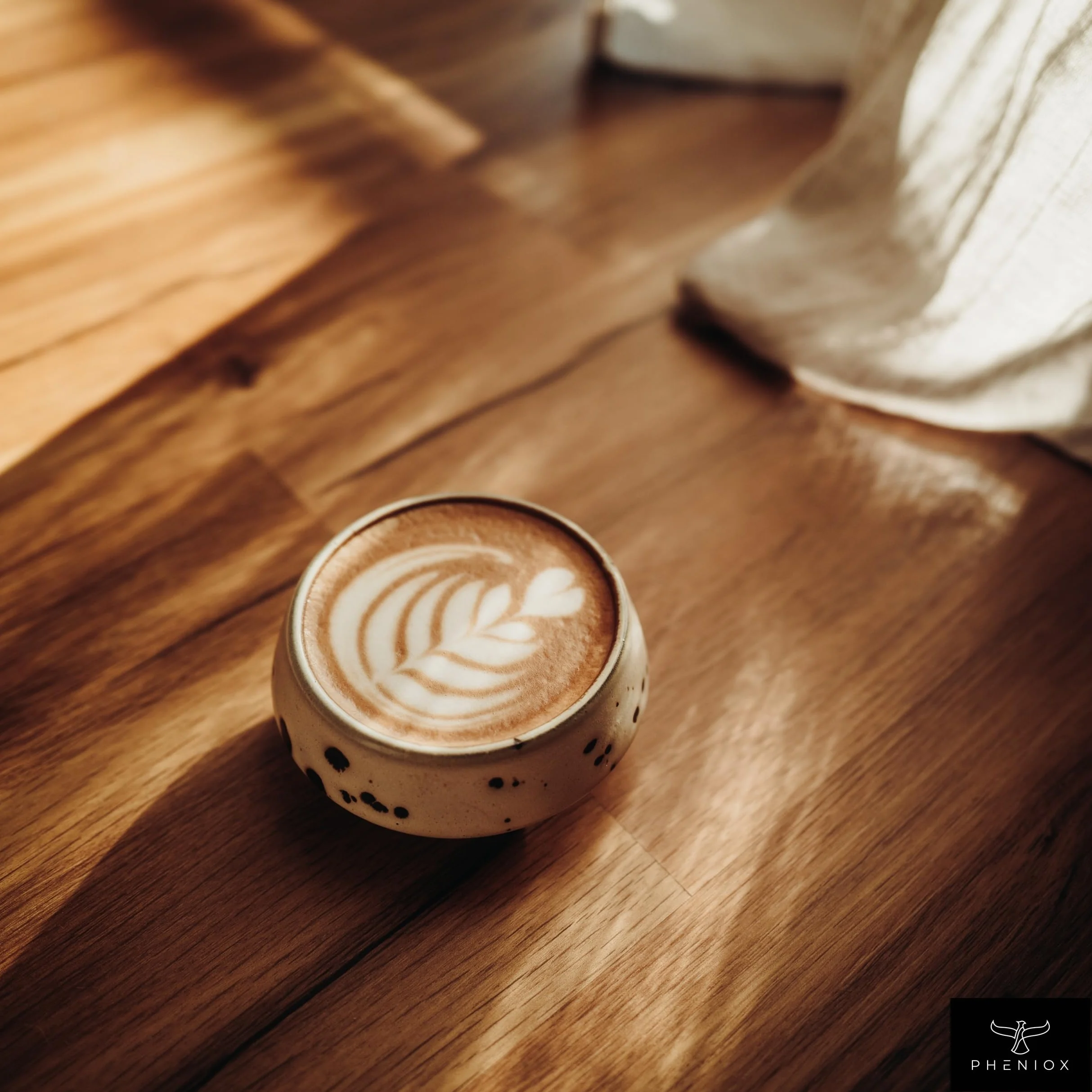 Pheniox | Zestaw filiżanek do cappuccino Barista – 2 x 180 ml | wysokiej jakości filiżanki do latte art z porcelany – filiżanki do kawy bez uchwytu | ponadczasowe, nowoczesne wzornictwo – nadają się