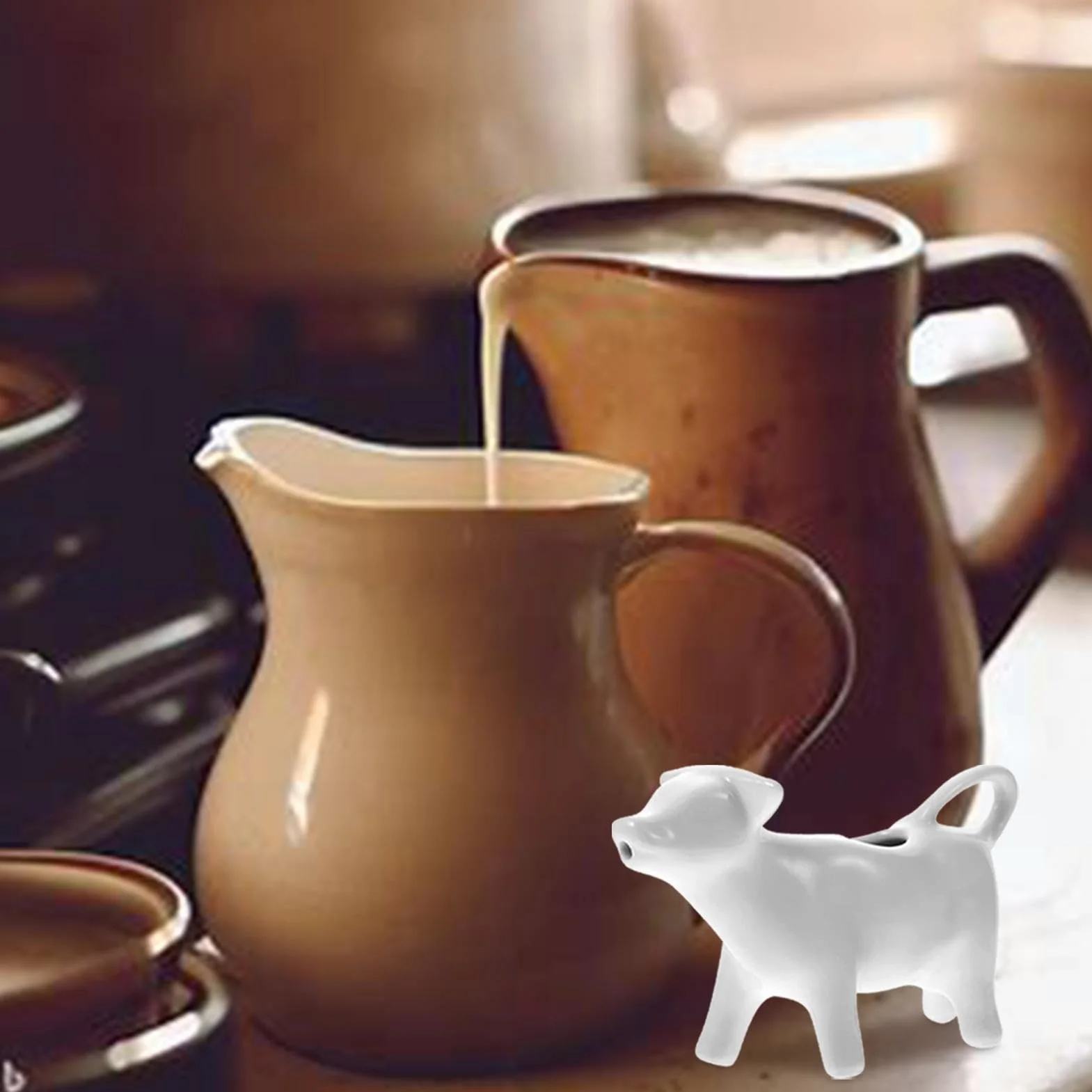 Ceramiczny dzbanek na mleko żaroodporny z kreskówki, pojemnik na syrop, porcelana, krowa