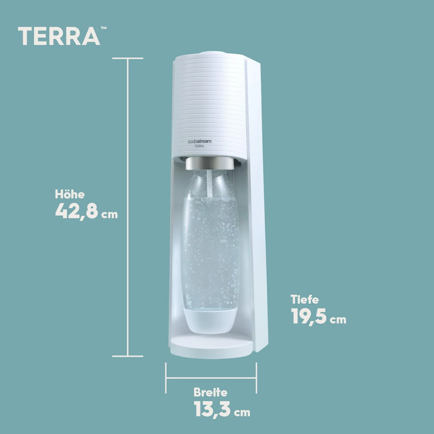 sodastream TERRA Promopack Saturator, Biały, 44 cm