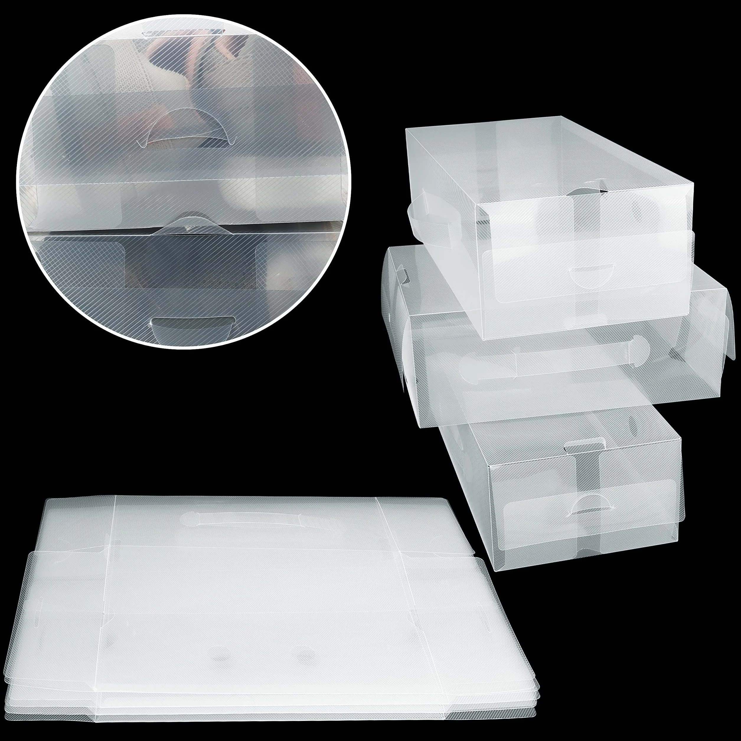Kurtzy Zestaw 10 przezroczystych plastikowych pudełek do przechowywania butów 33 x 20 x 13 cm składane