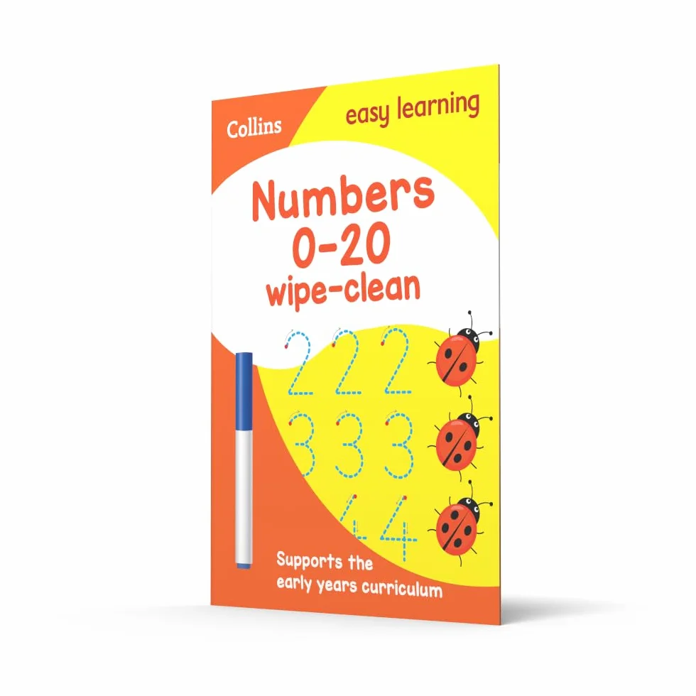 Numbers 0-20 Wipe Clean Activity Book Age 3-5 Early Childhood Educational Activities