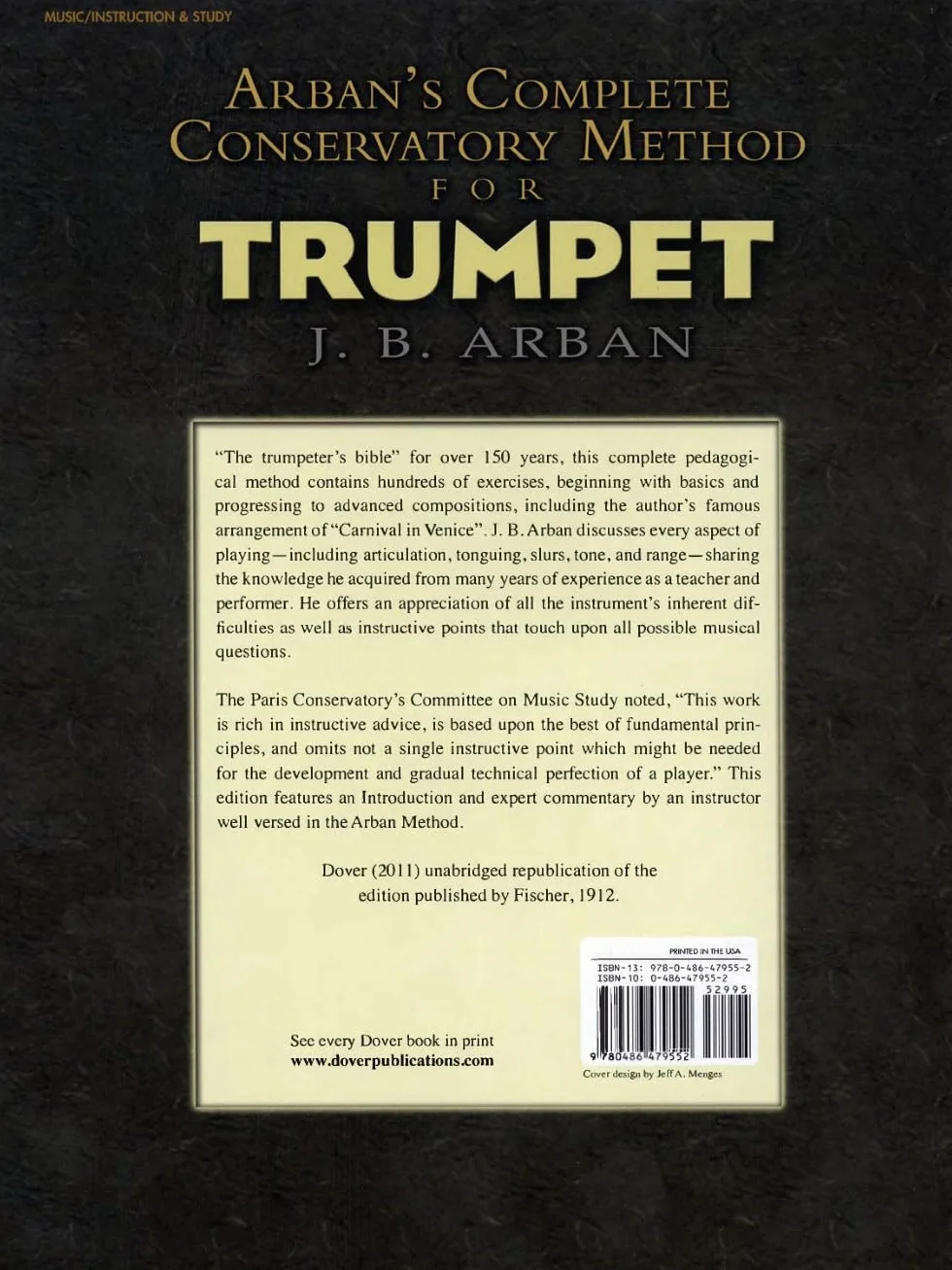 Jean-baptiste arban: complete conservatory method for trumpet trompette: Lay-Flat Sewn Binding