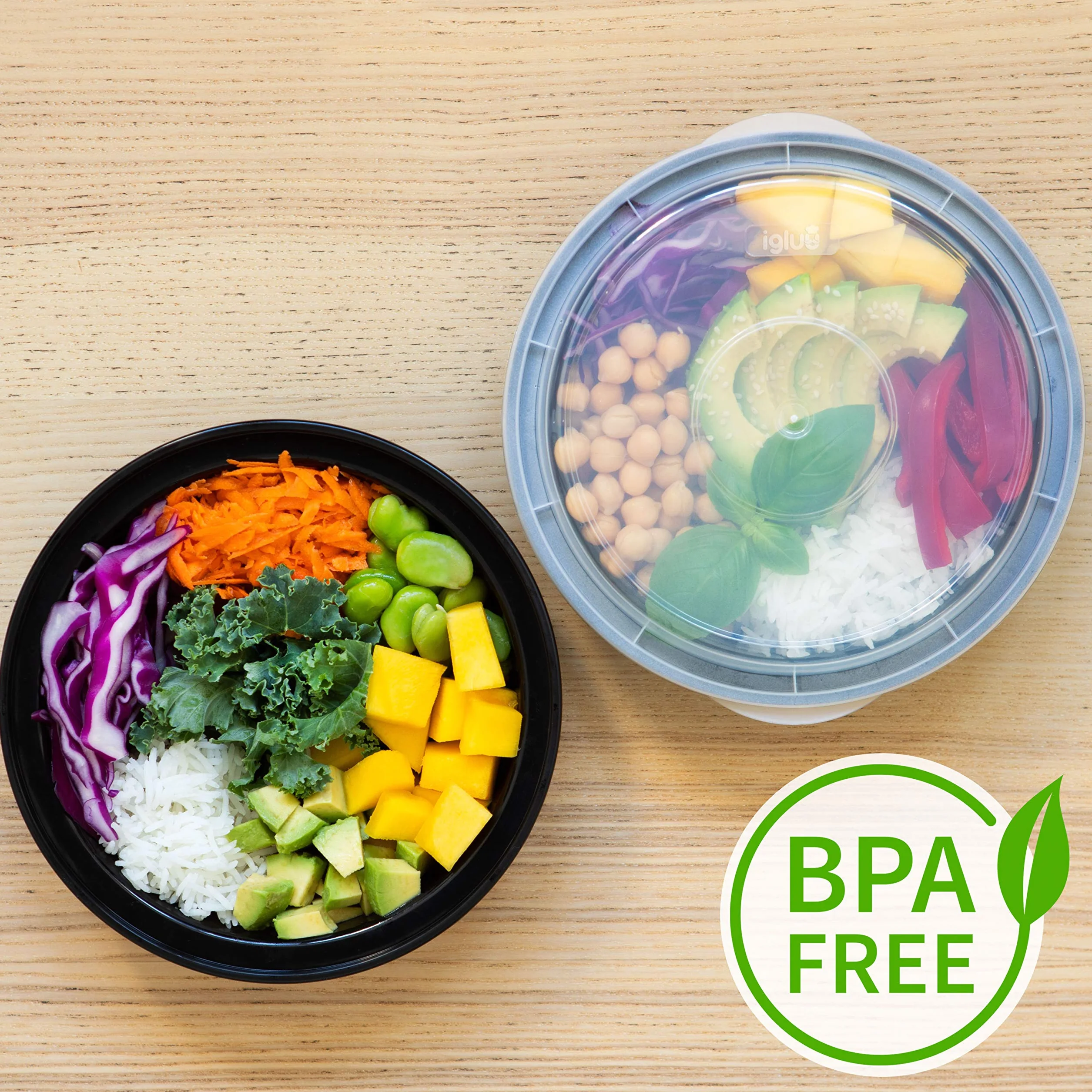 Igluu Meal Prep Pojemniki na żywność okrągłe 828 ml 10 szt. Bez BPA