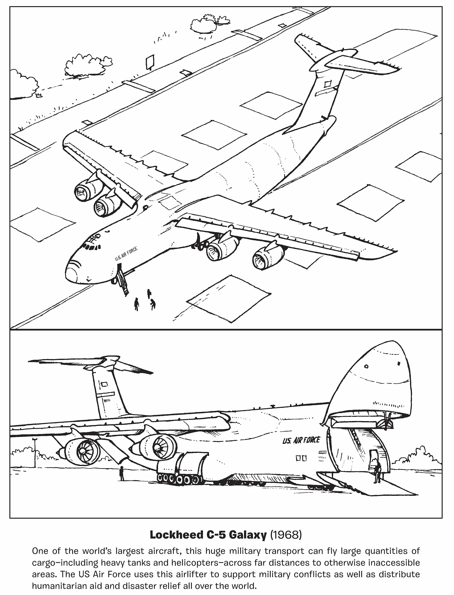 Famous Airplanes Coloring Book