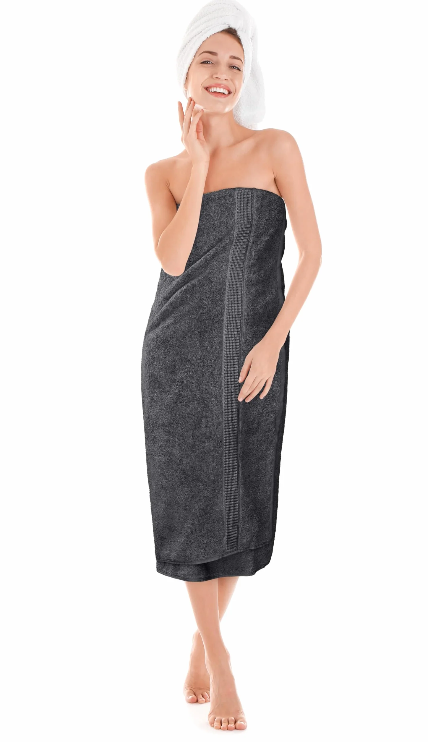 Utopia Towels - (Opakowanie 2 szt.) Luksusowy bardzo duży ręcznik kąpielowy - 100% czesana bawełna pierścieniowa, bardzo miękka i bardzo chłonna, grube duże ręczniki łazienkowe 90 x 180 CM (Szary)