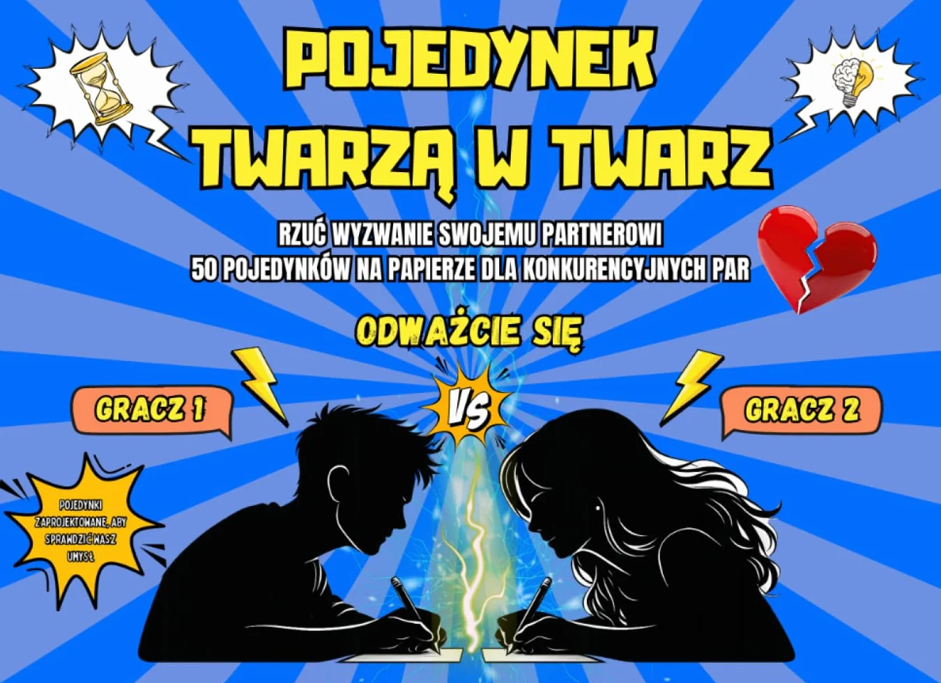 Pojedynek Twarzą w Twarz: 50 gier i wyzwań dla par 1 na 1 – zabawna rywalizacja, emocje i niezapomniane chwile we dwoje
