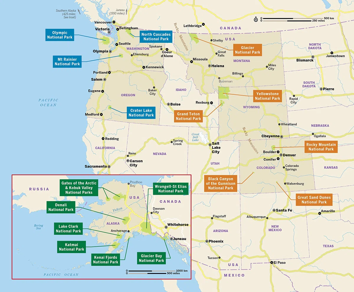 Rocky Mountains & Pacific Northwest's National Parks 1ed - anglais: Discover the Great Outdoor's