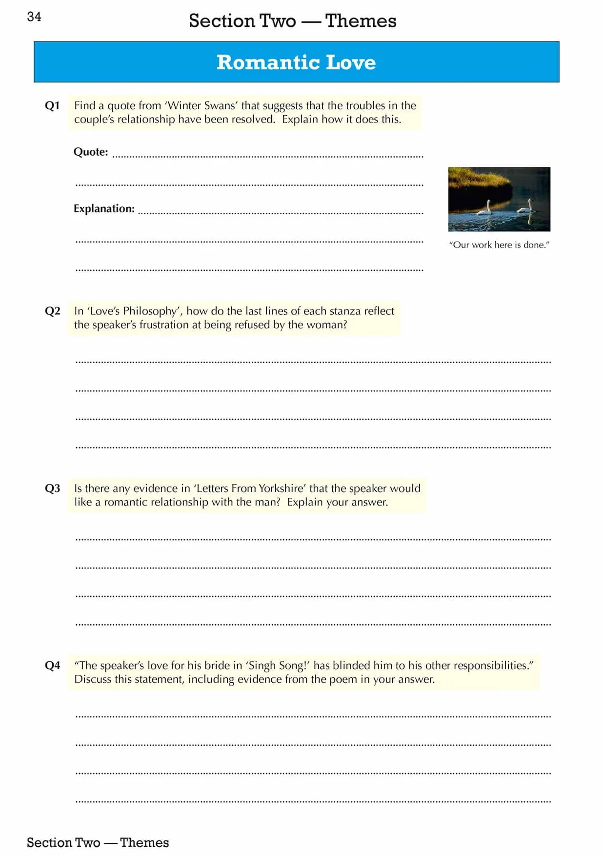 GCSE English Literature AQA Poetry Workbook: Love & Relationships Anthology (includes Answers)