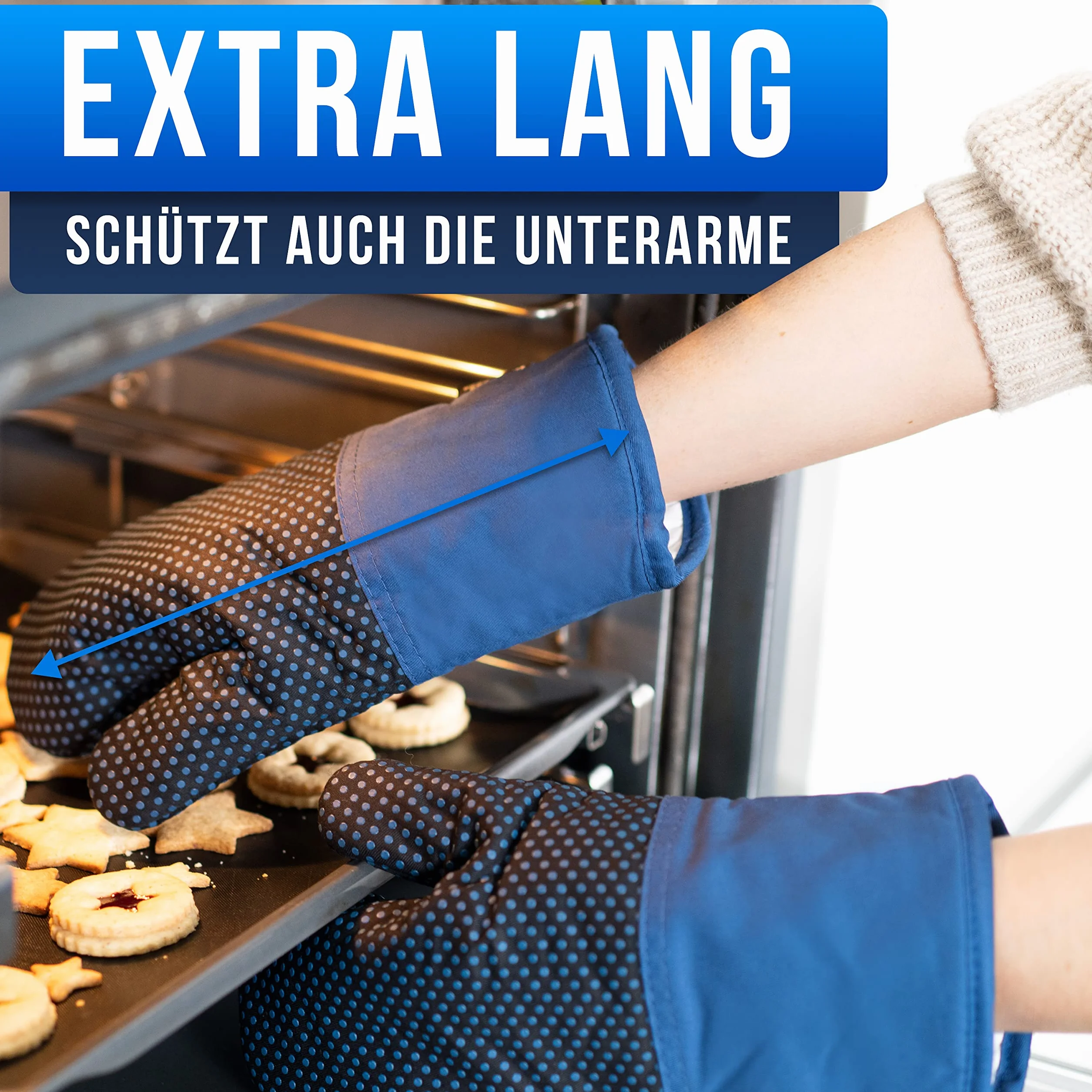 LAUTER SCHUTZ ® rękawice kuchenne w parze, z powłoką silikonową zapewniającą optymalną przyczepność i odporność na wysokie temperatury (ciepło kontaktowe: 250°C), nadają się do kuchni i do grillowania (niemiecki producent), kolor zielony.