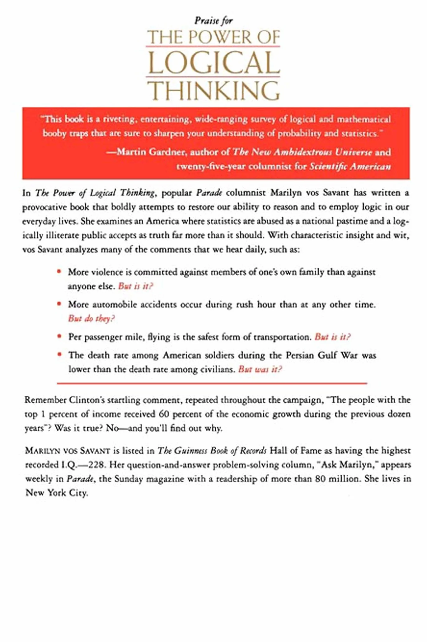 The Power of Logical Thinking: Easy Lessons in the Art of Reasoning...and Hard Facts About Its Absence in Our Lives