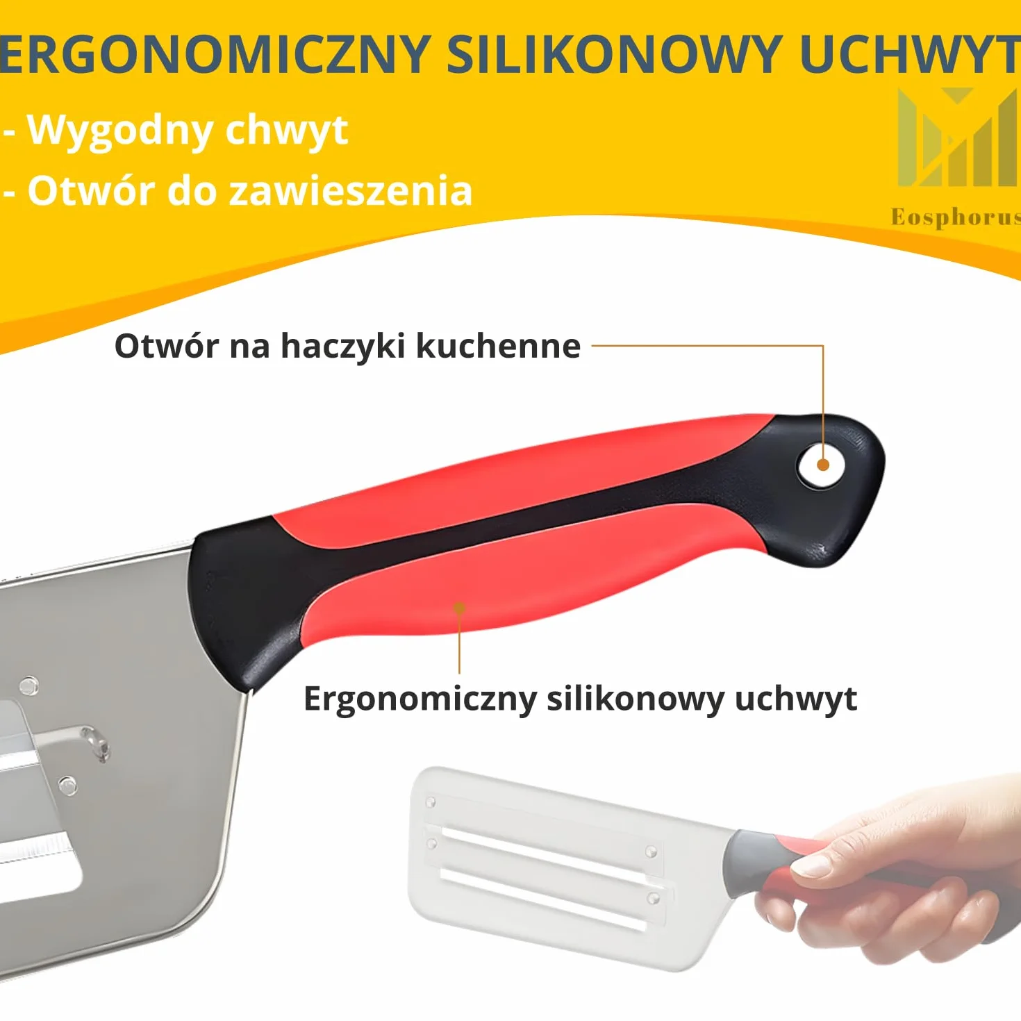 Eosphorus Rozdrabniacz do Kapusty Krajalnica do Kapusty Nóż do Kapusty Kiszonej Surówki z Dwoma Ostrymi Ostrzami ze Stali Nierdzewnej