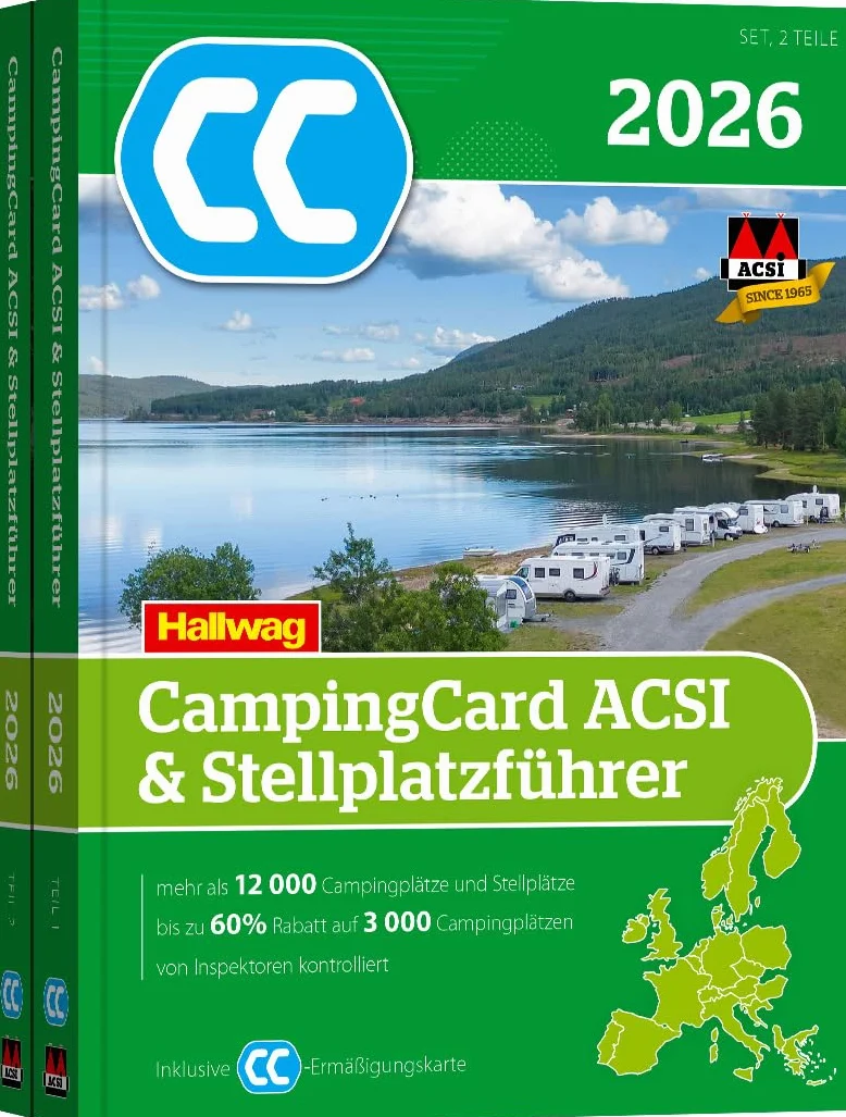 ACSI CampingCard & Stellplatzführer 2026: Bestehend aus 2 Bänden inkl. ACSI CampingCard Ermässigungskarte